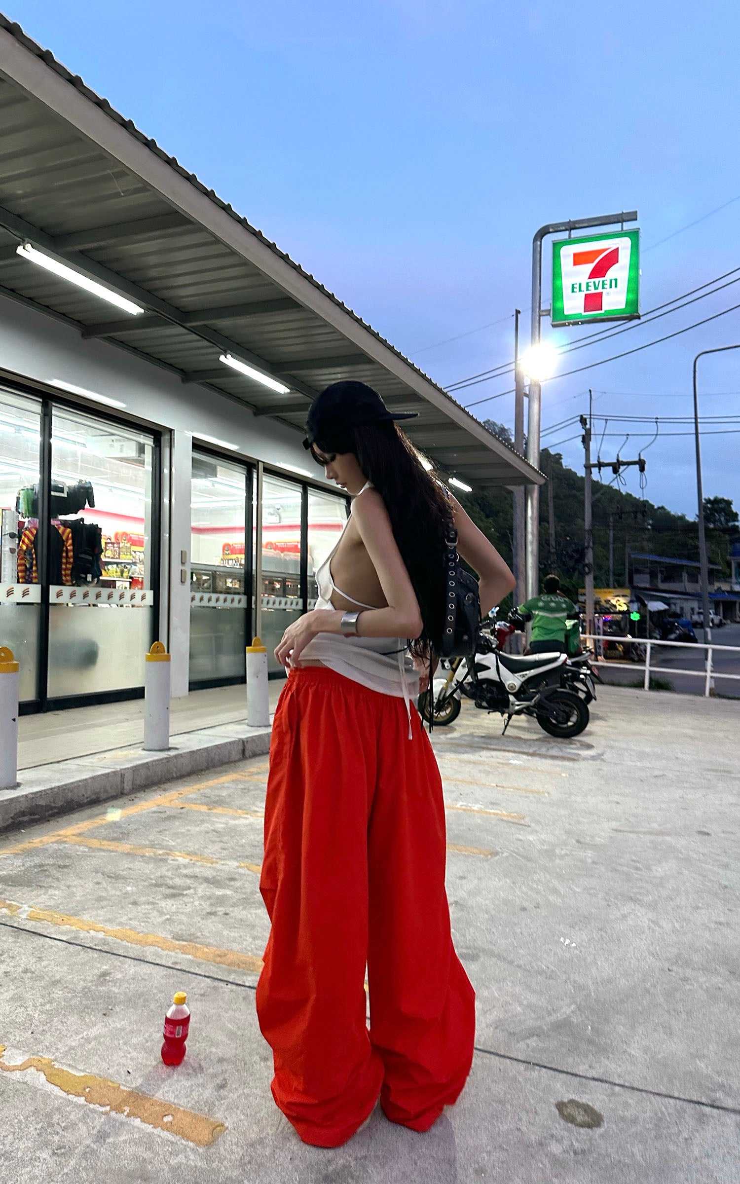 0122stepll リラックスワイドレッグパンツ