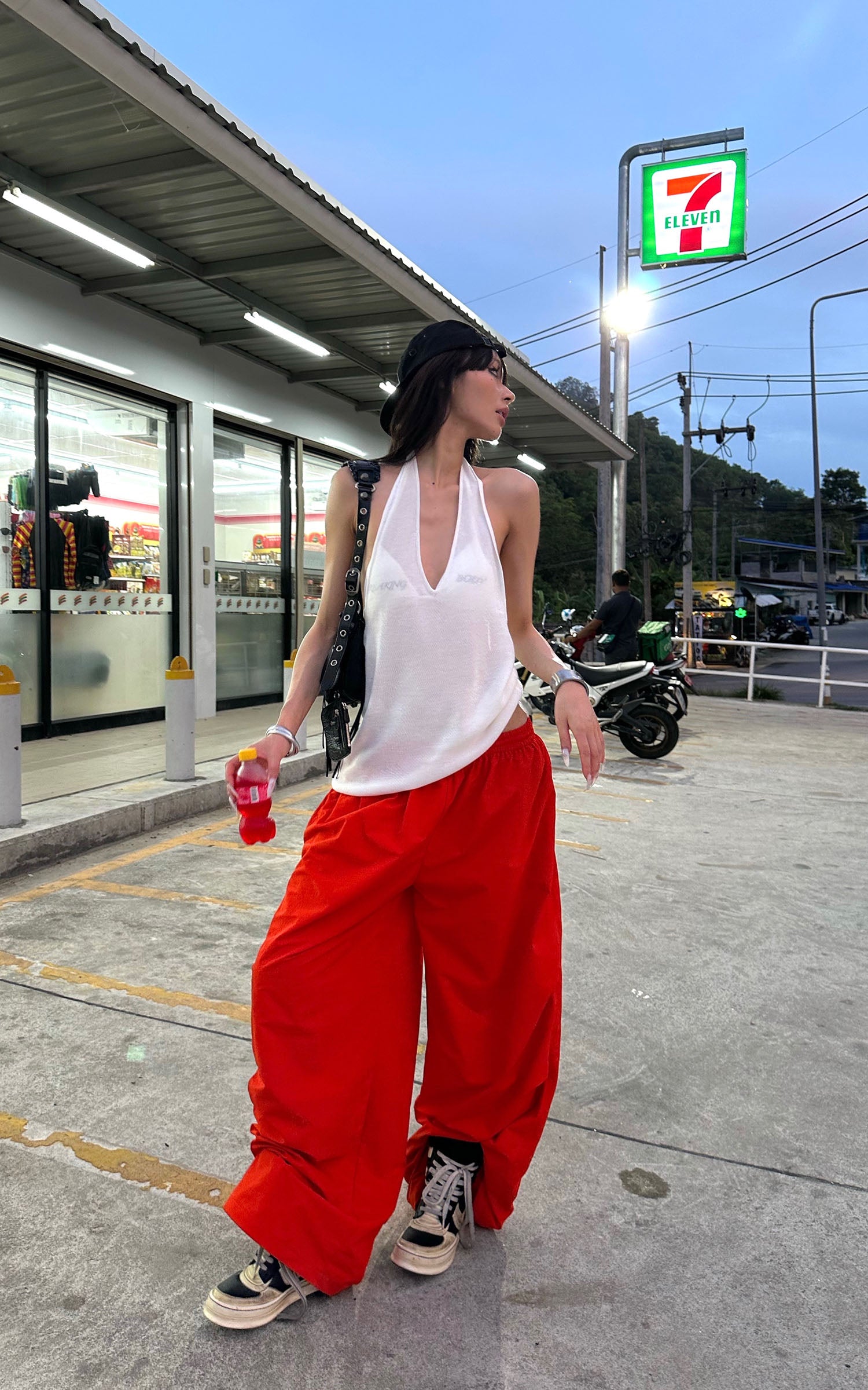 0122stepll リラックスワイドレッグパンツ