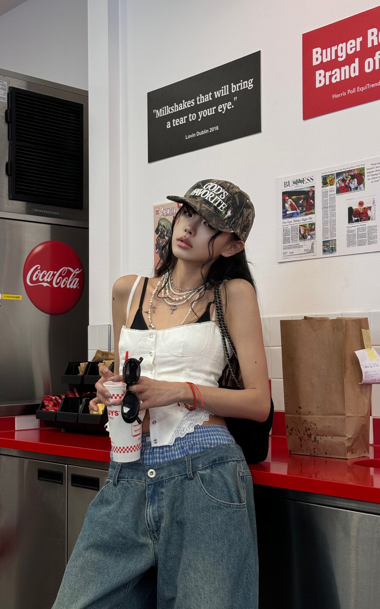 WARDEN EDGE White Corset Top with Lace Hem - PINKPARKS