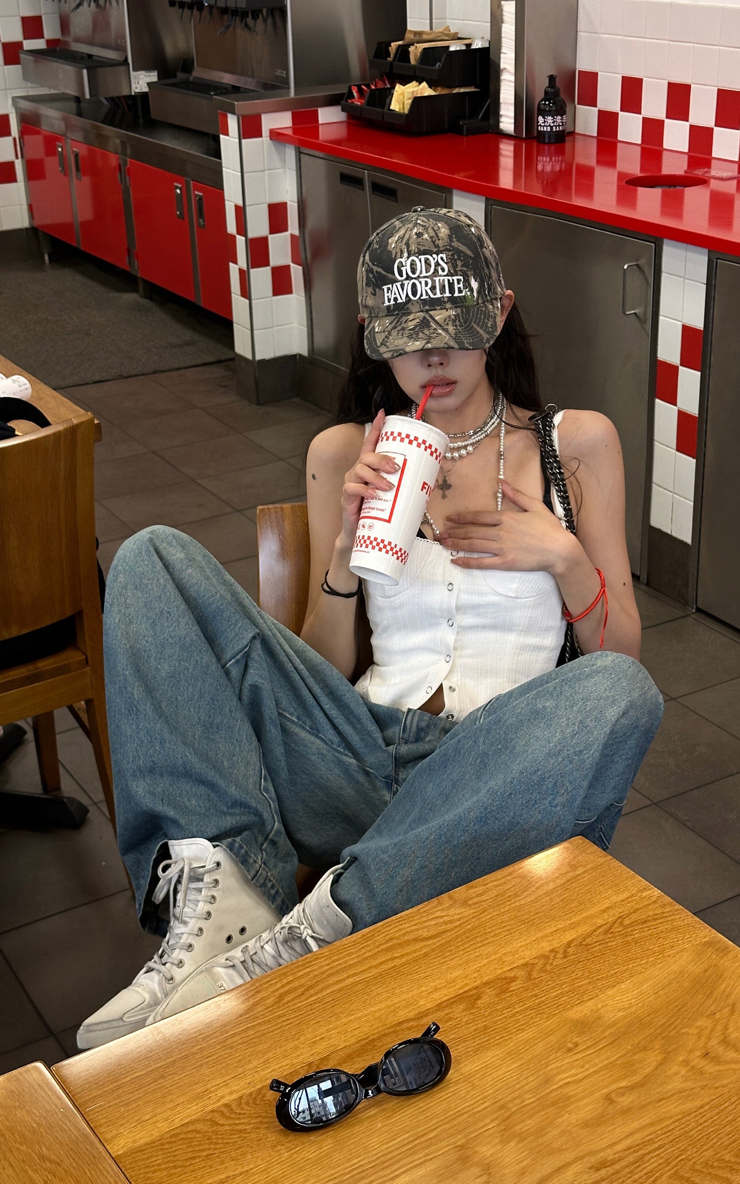 WARDEN EDGE White Corset Top with Lace Hem - PINKPARKS