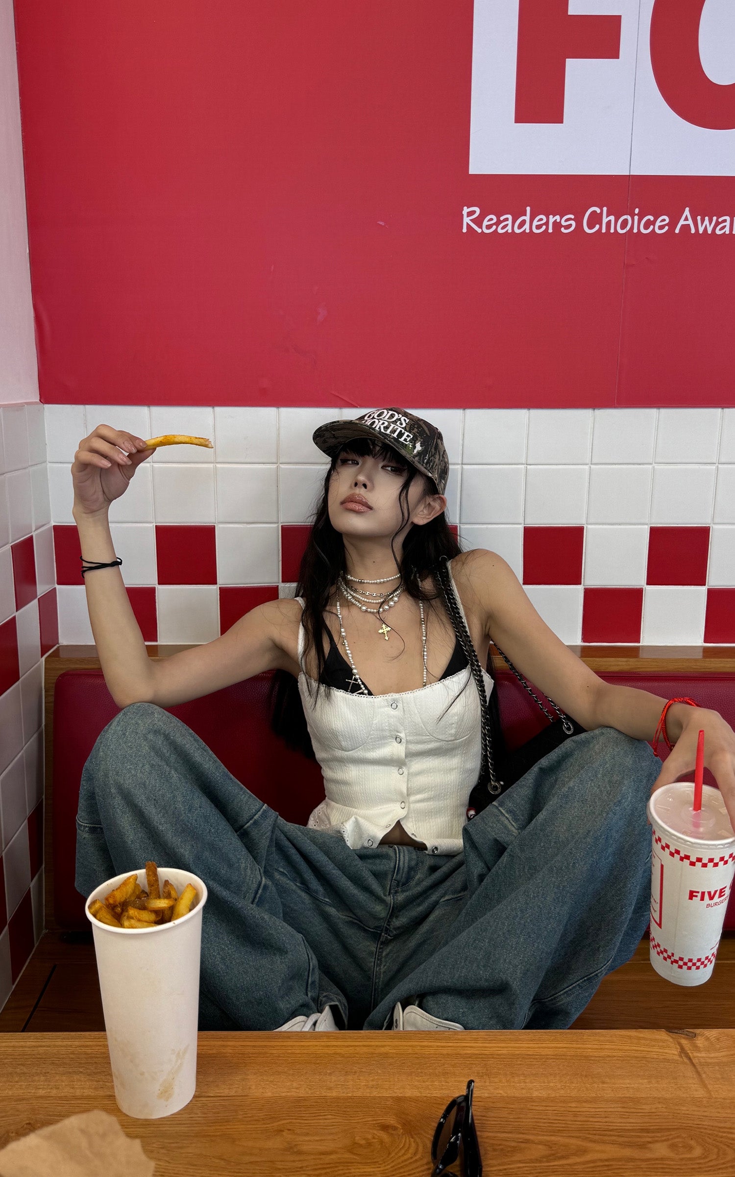 WARDEN EDGE White Corset Top with Lace Hem - PINKPARKS