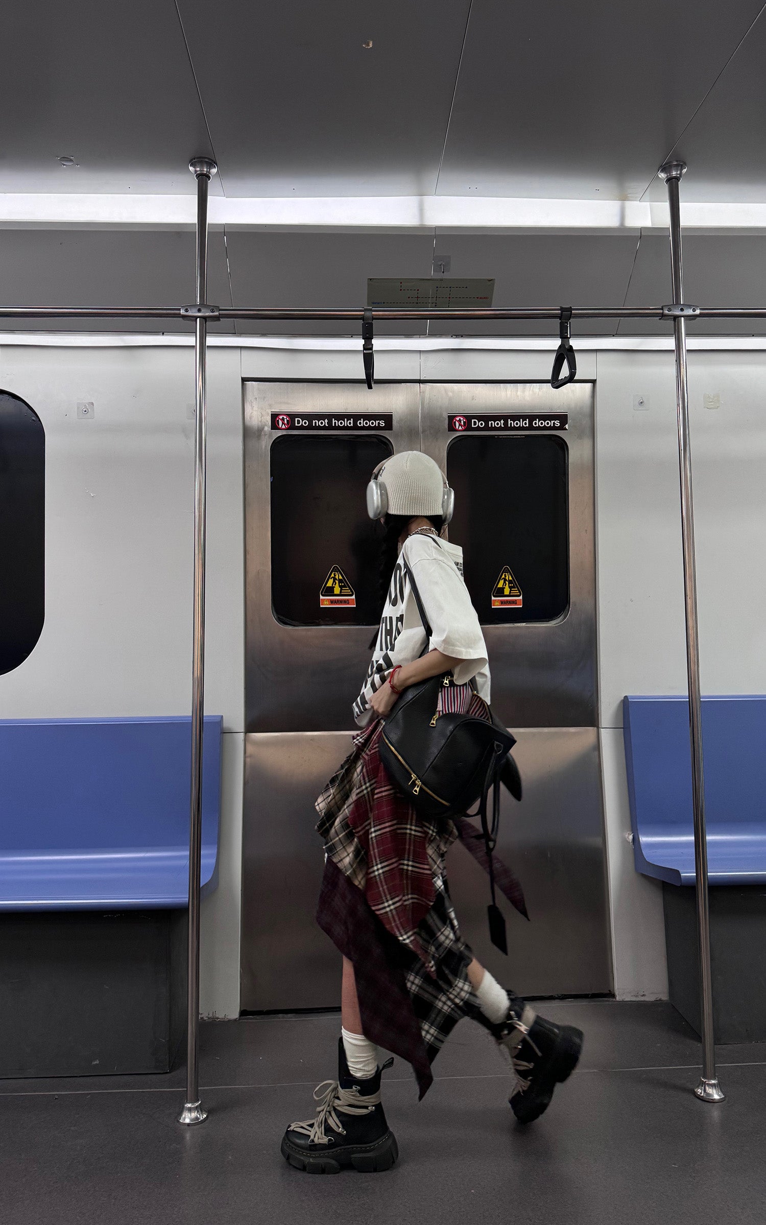 WARDEN EDGE Asymmetrical Plaid Patchwork Skirt - PINKPARKS