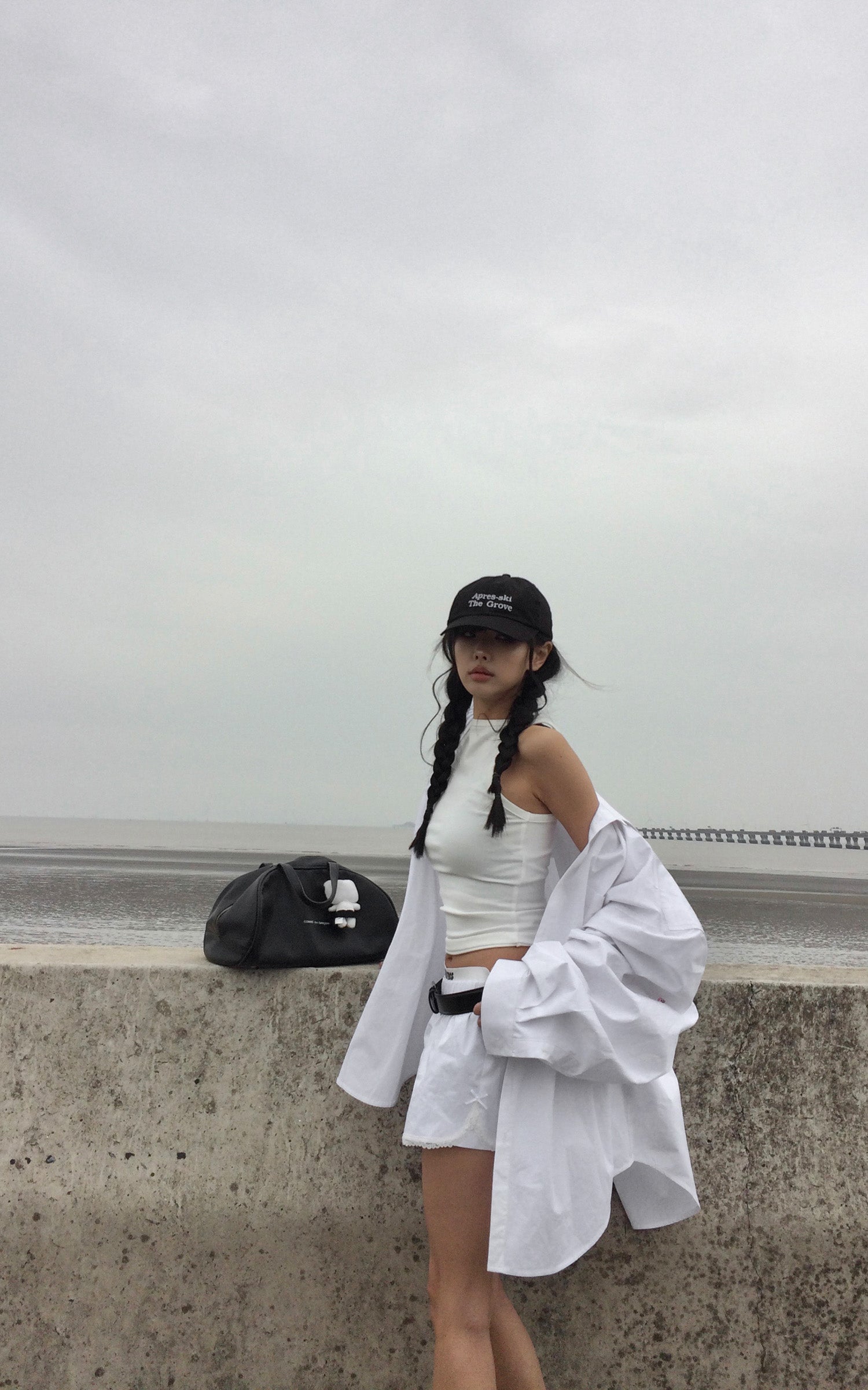 WARDEN EDGE Oversized Shirt & Lace Trim Shorts Set - PINKPARKS