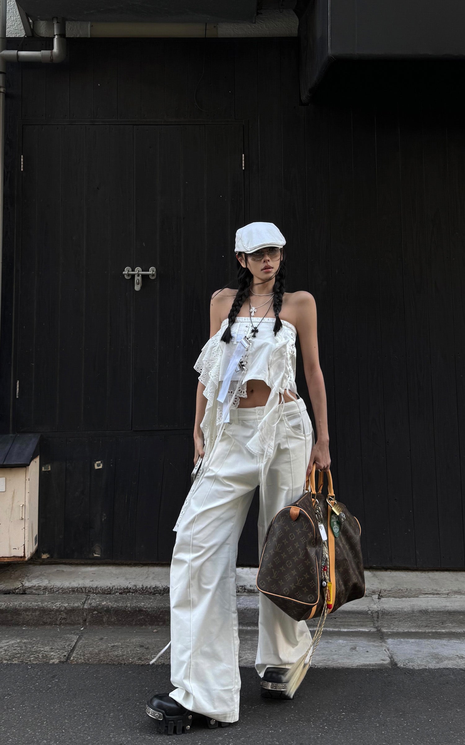 WARDEN EDGE Dramatic Wide-Leg Floor-Length Pants - PINKPARKS