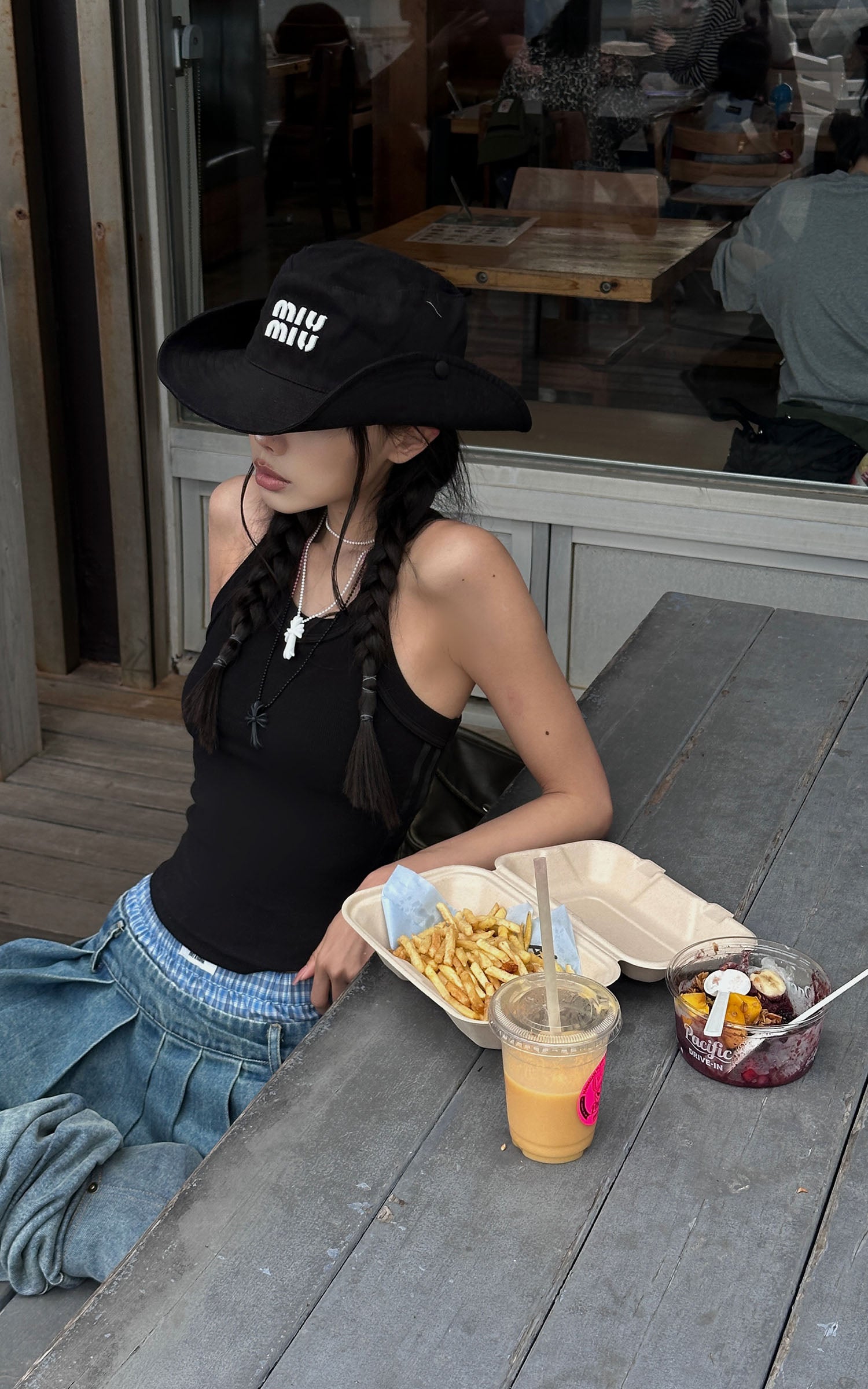 WARDEN EDGE Pleated Denim Micro Skirt with Contrast Waistband - PINKPARKS