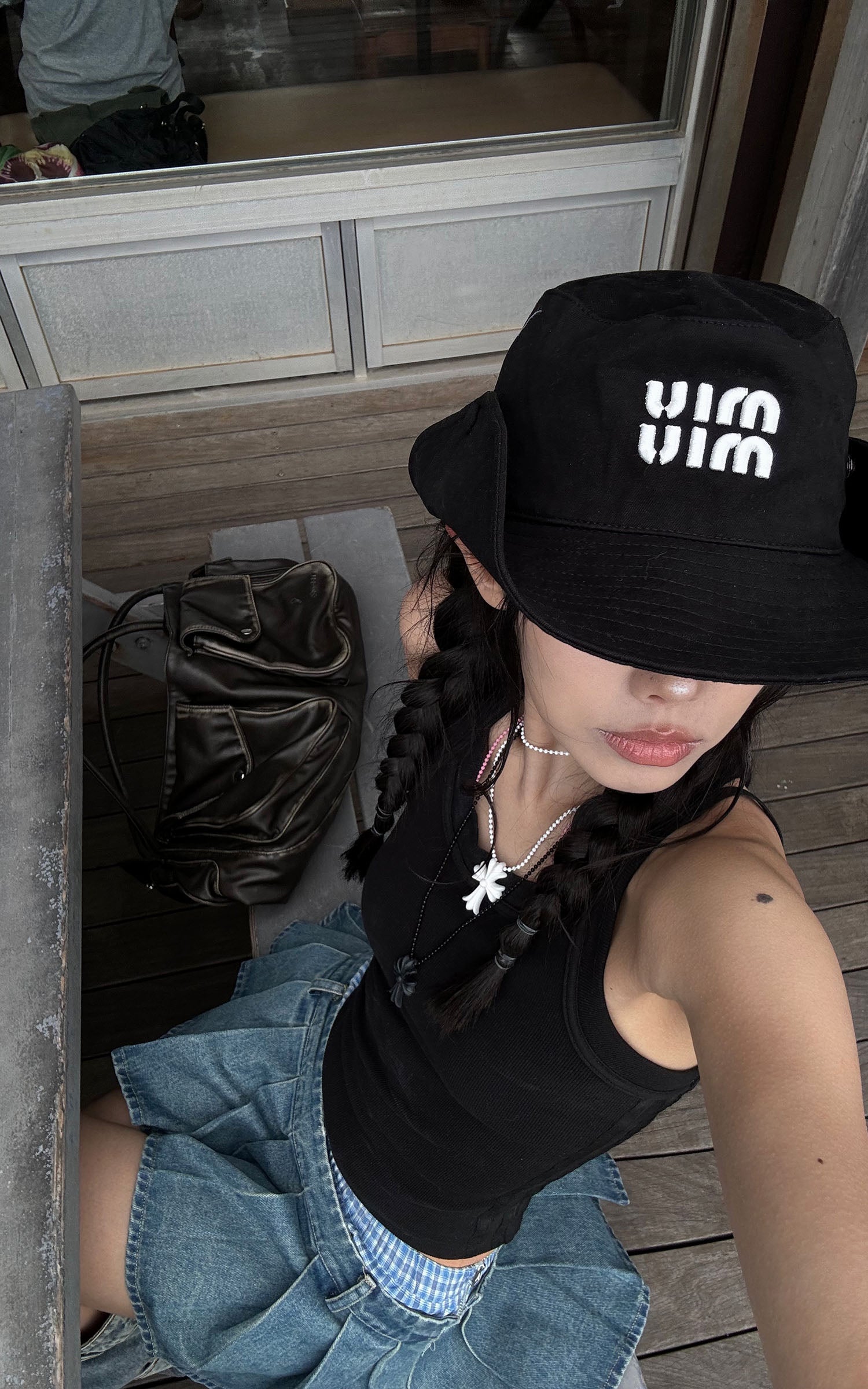 WARDEN EDGE Pleated Denim Micro Skirt with Contrast Waistband - PINKPARKS