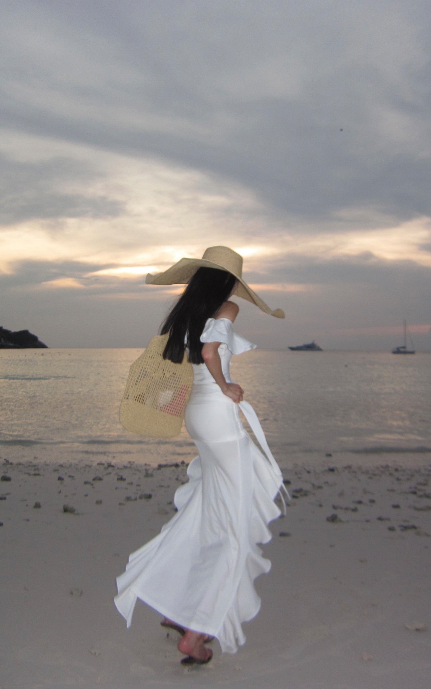 WARDEN EDGE Off-Shoulder Ruffle Set with Asymmetrical Hem - PINKPARKS