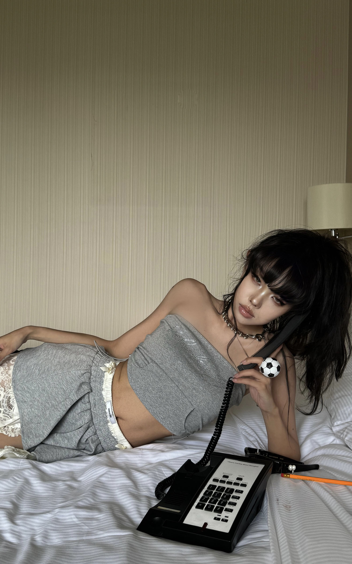 WARDEN EDGE Grey Contrast-Layered Lounge Set - PINKPARKS