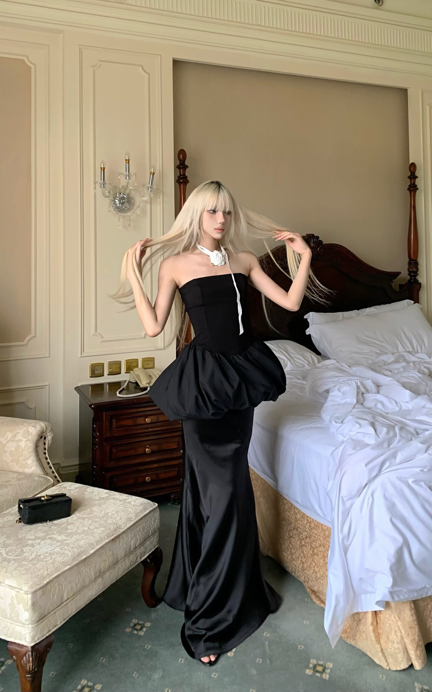 Rase le sol Petal Balloon &amp; Mermaid Skirt Set - PINKPARKS