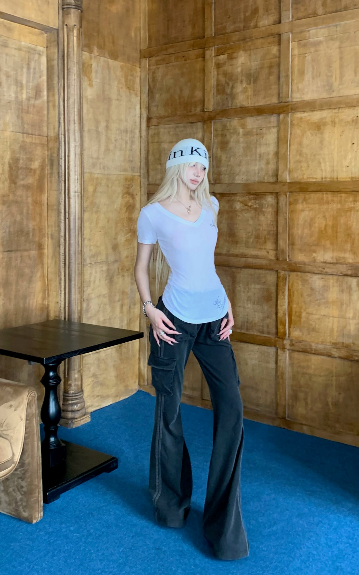 Rase le sol wide-leg utility cargo pants - PINKPARKS