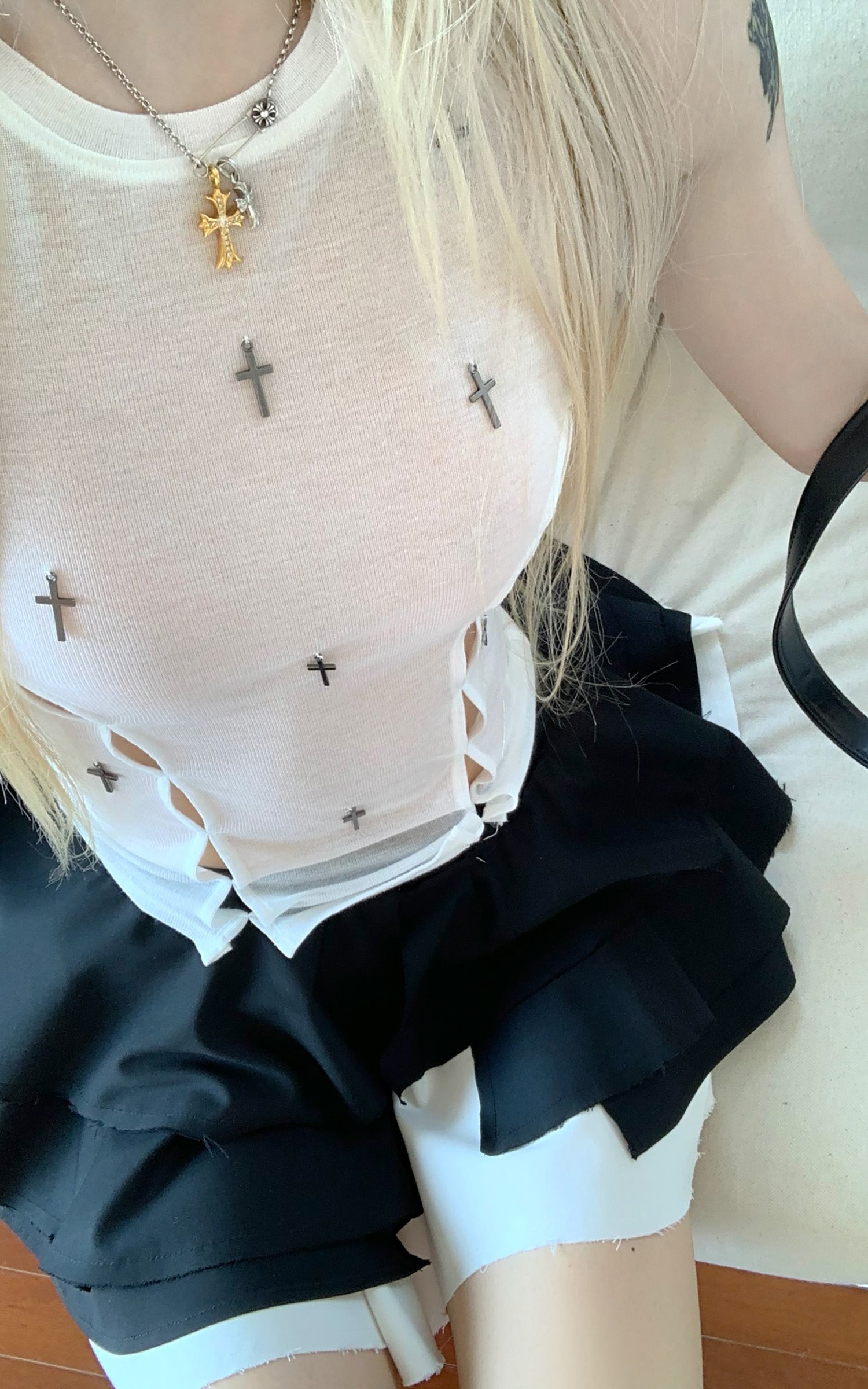 Rase le sol Layered Low-Waist Skirt with Ruffled Hem - PINKPARKS