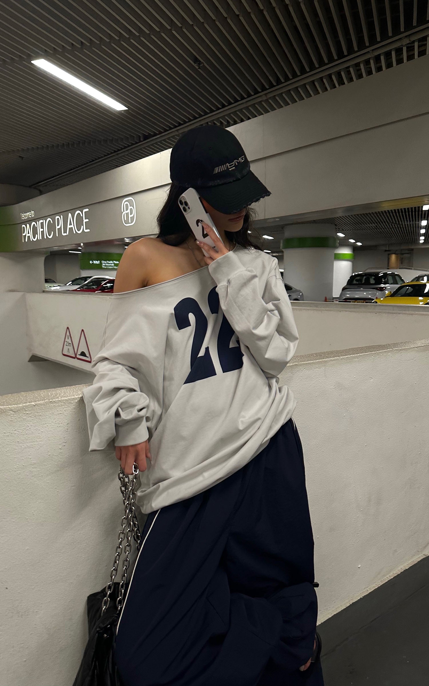 0122stepll アメリカンオフショルダー スウェットシャツ