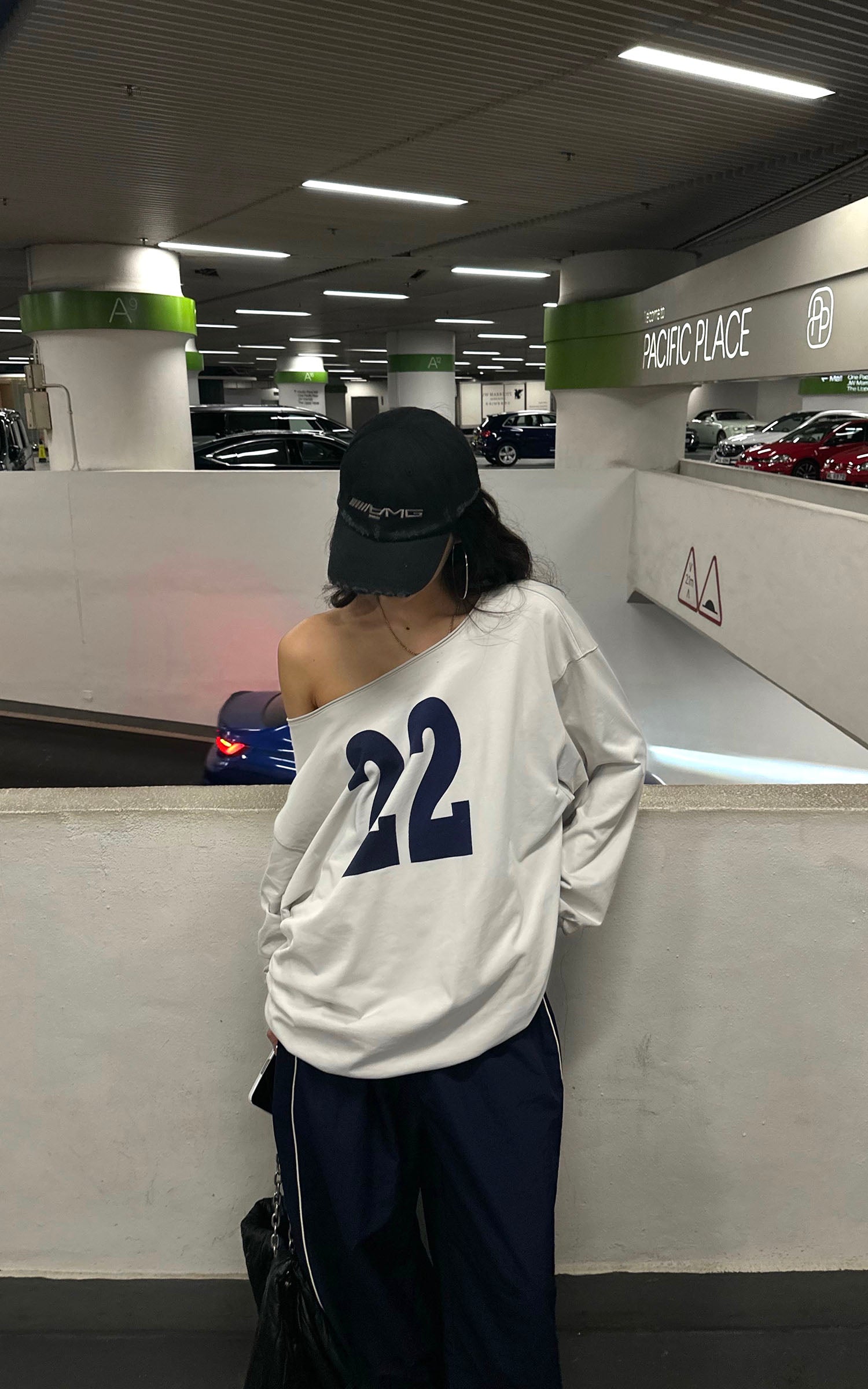 0122stepll アメリカンオフショルダー スウェットシャツ