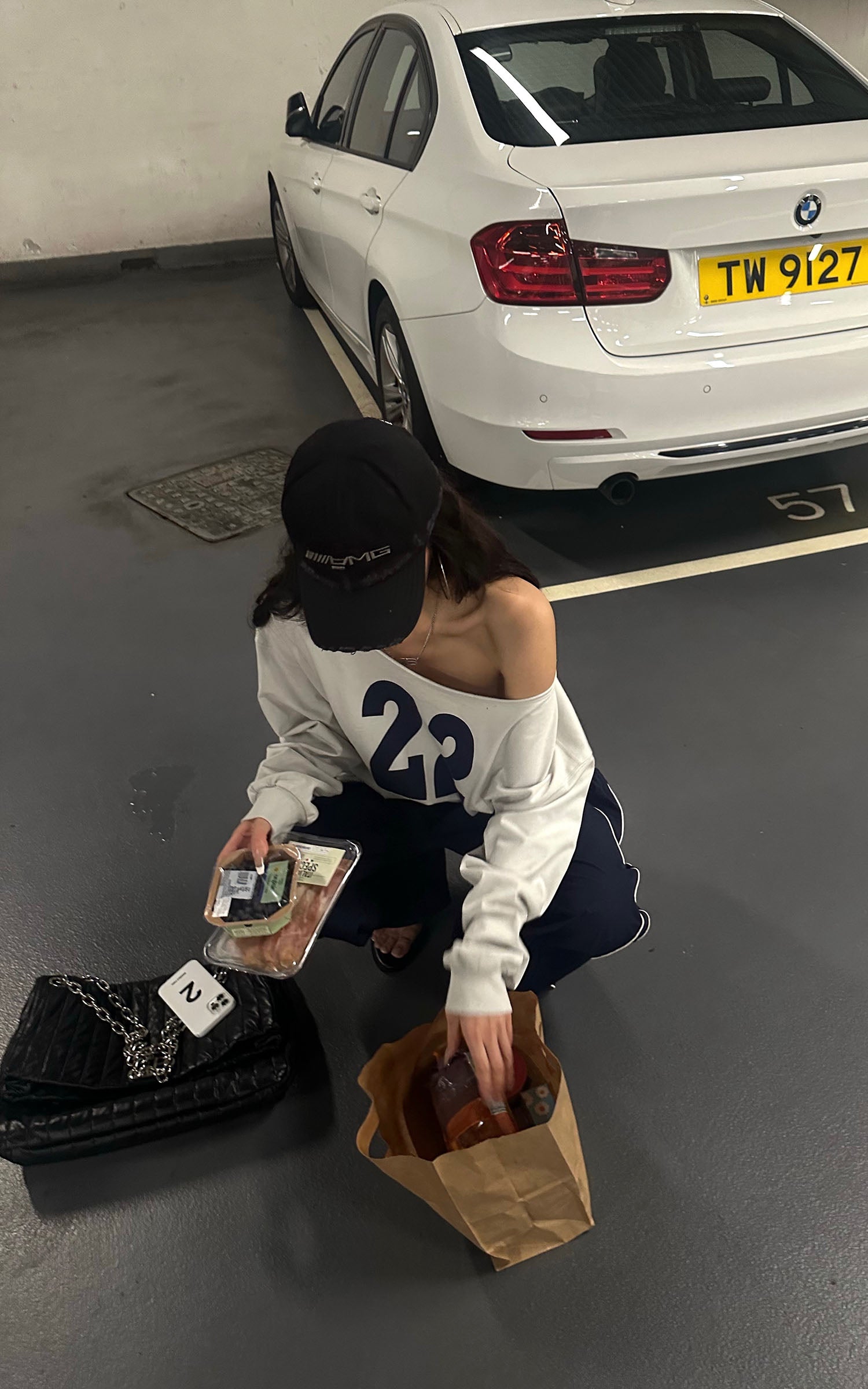 0122stepll アメリカンオフショルダー スウェットシャツ