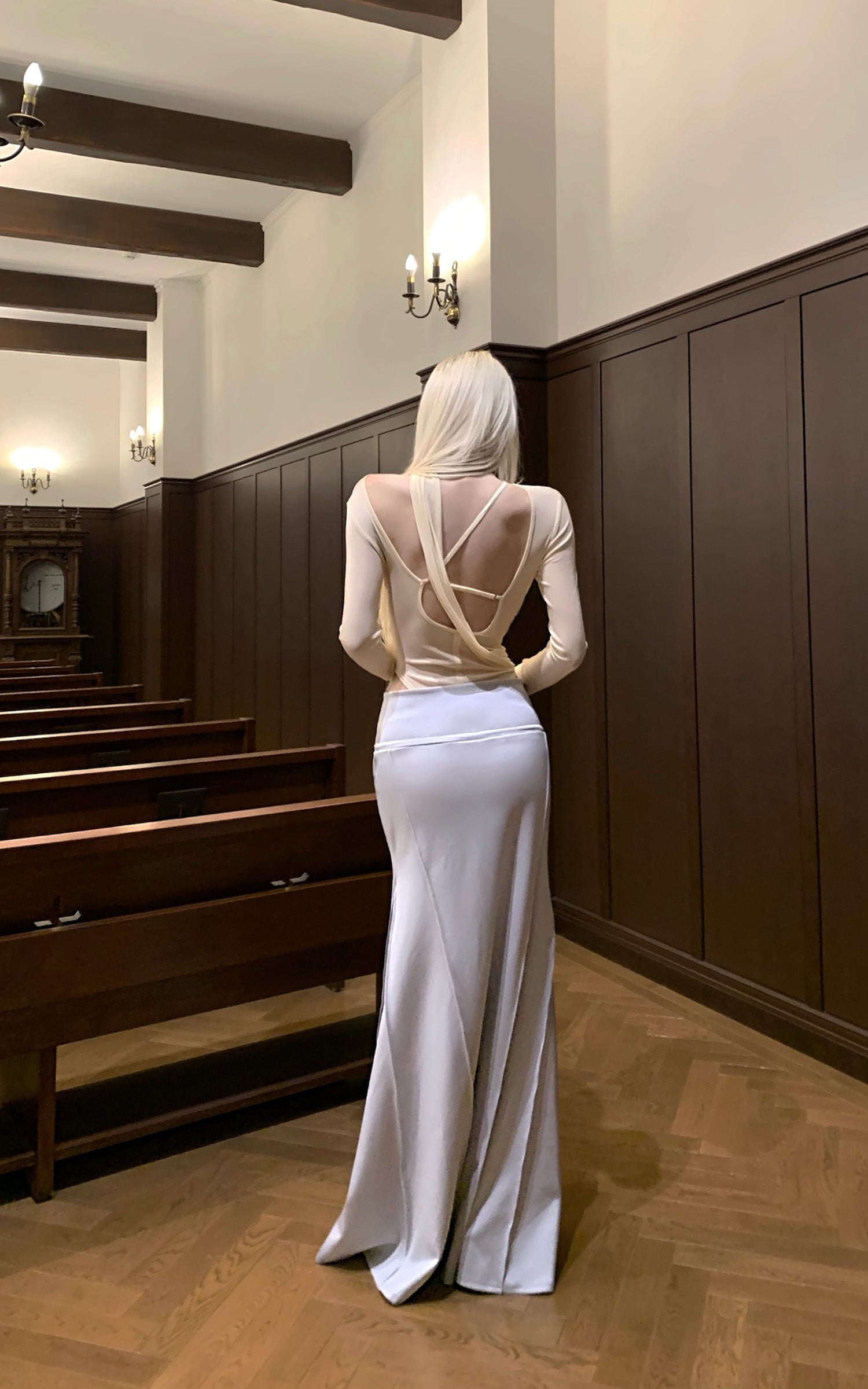 Rase le sol V-Neck Long-Sleeve Bodysuit - PINKPARKS