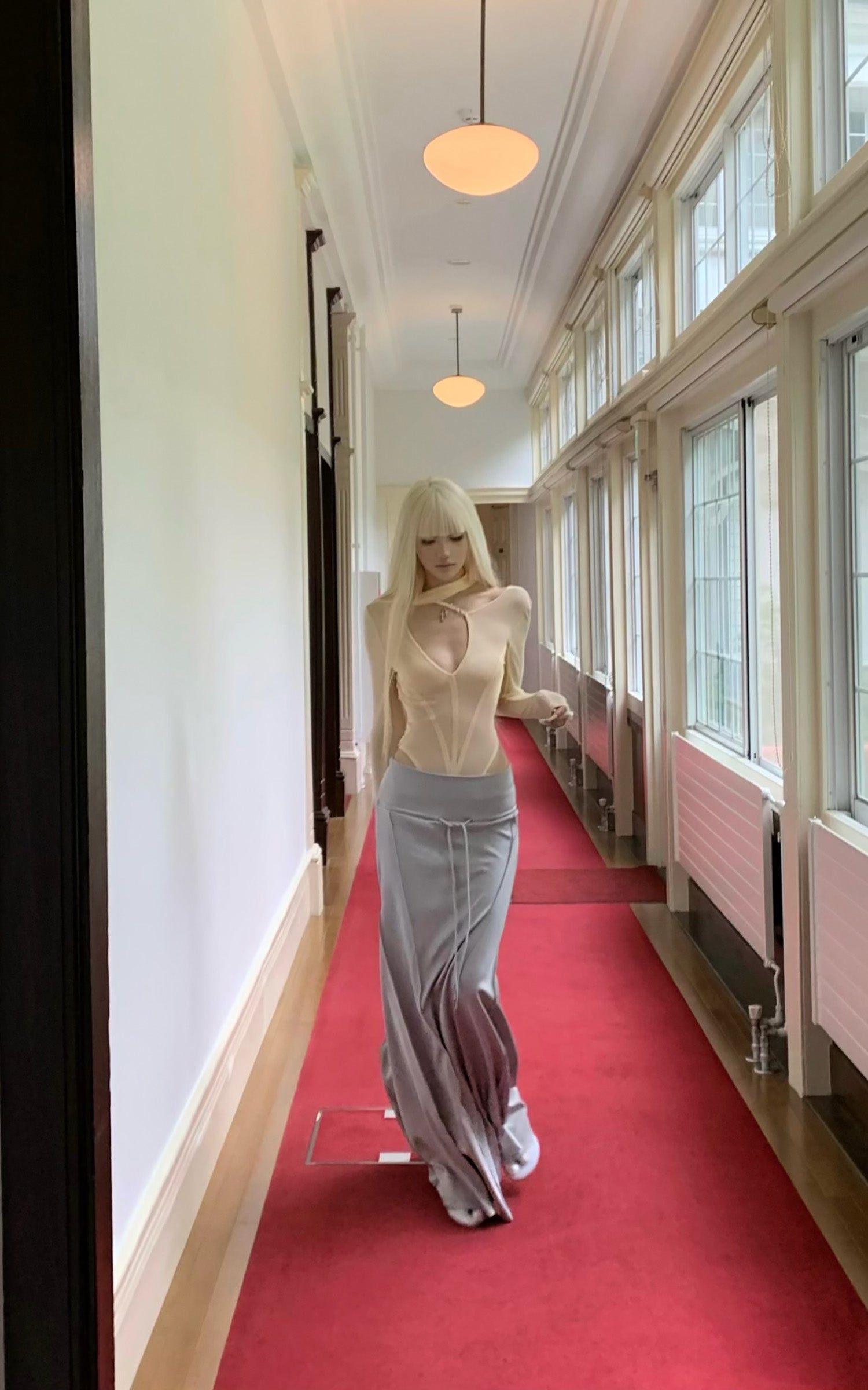 Rase le sol V-Neck Long-Sleeve Bodysuit - PINKPARKS