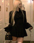 Rase le sol Black Shirt Dress - PINKPARKS
