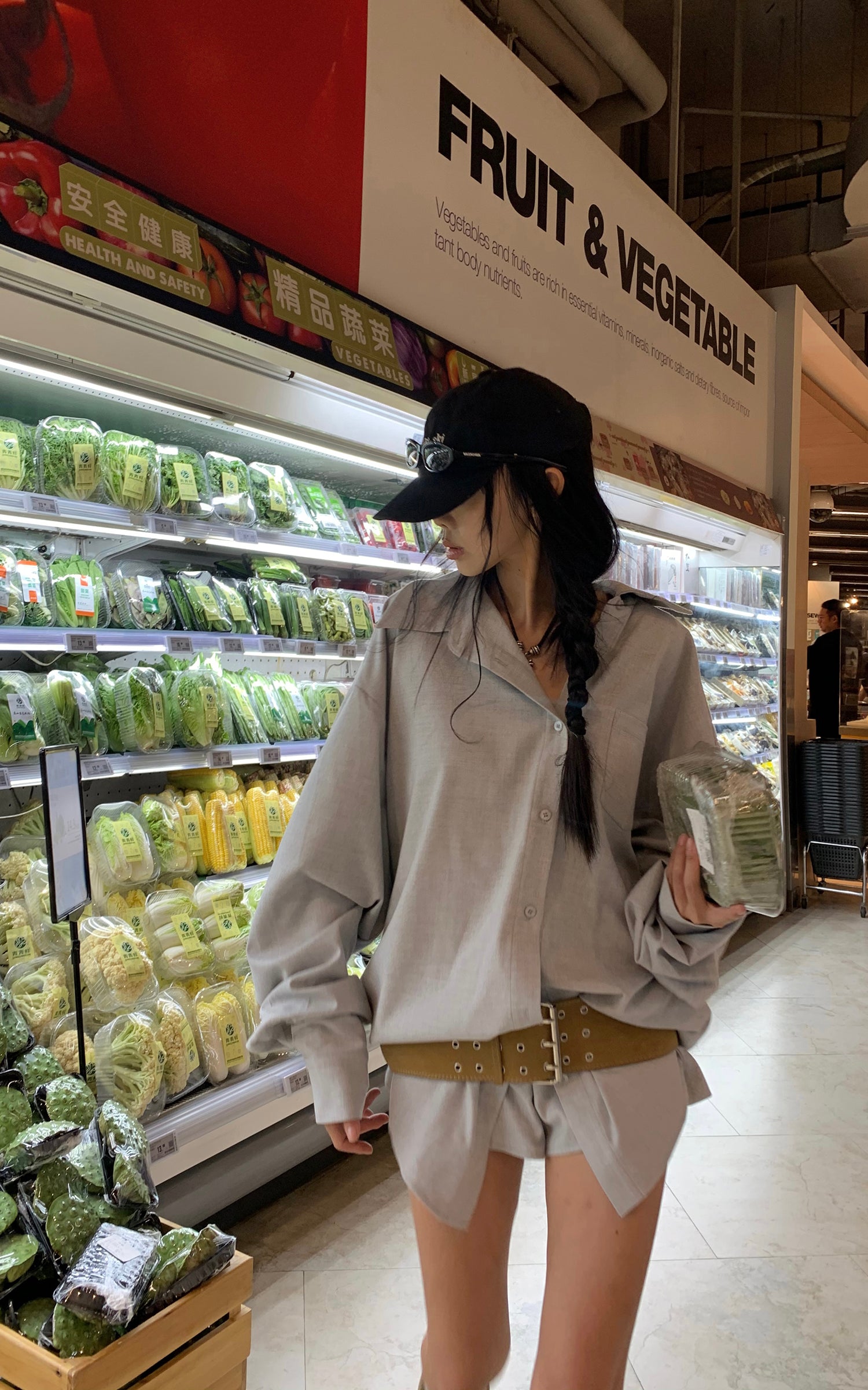 WARDEN EDGE Oversized Shirt Jacket + Layered Shorts Set - PINKPARKS