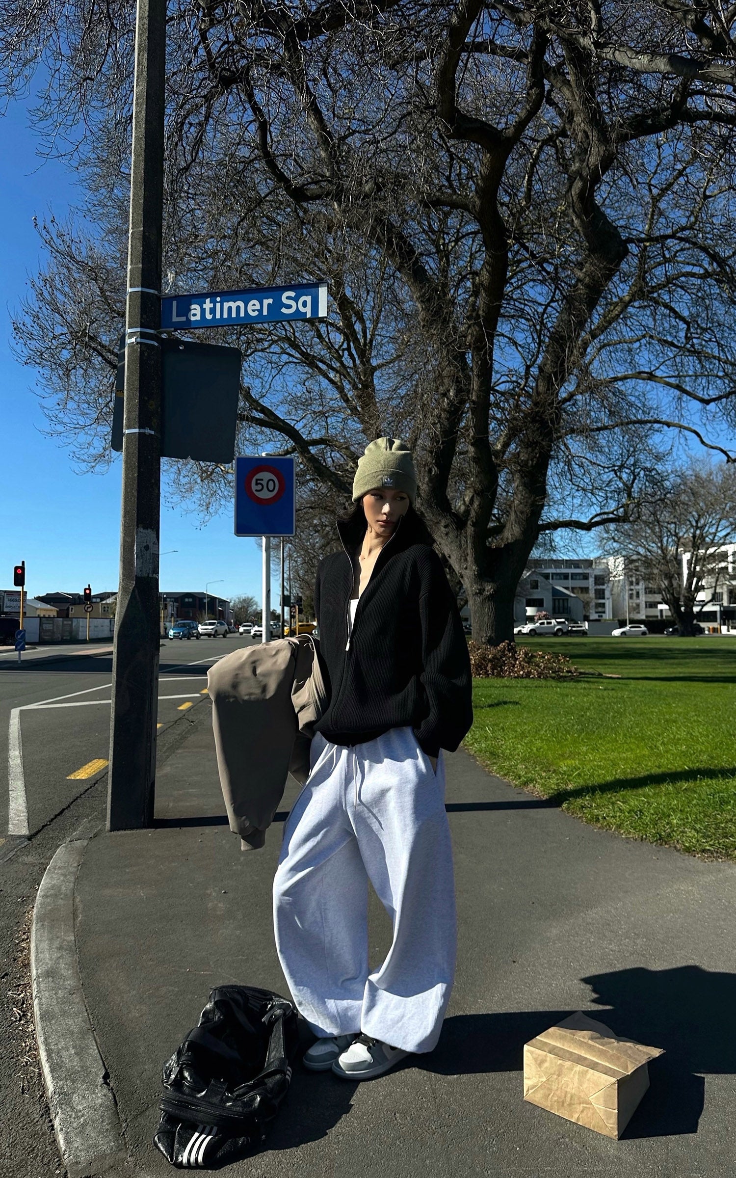 0122stepll Zip-Up Knit Cardigan Jacket