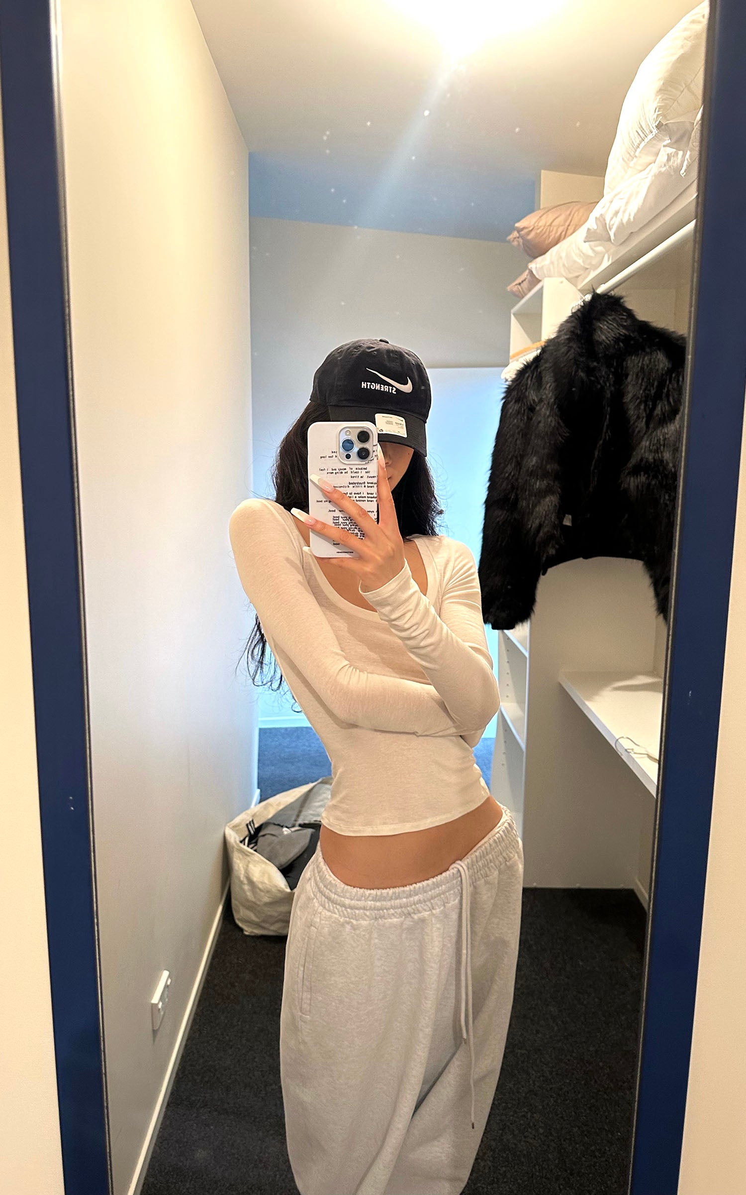 0122stepll クロップドインナー レイヤー ロングスリーブ Tシャツ