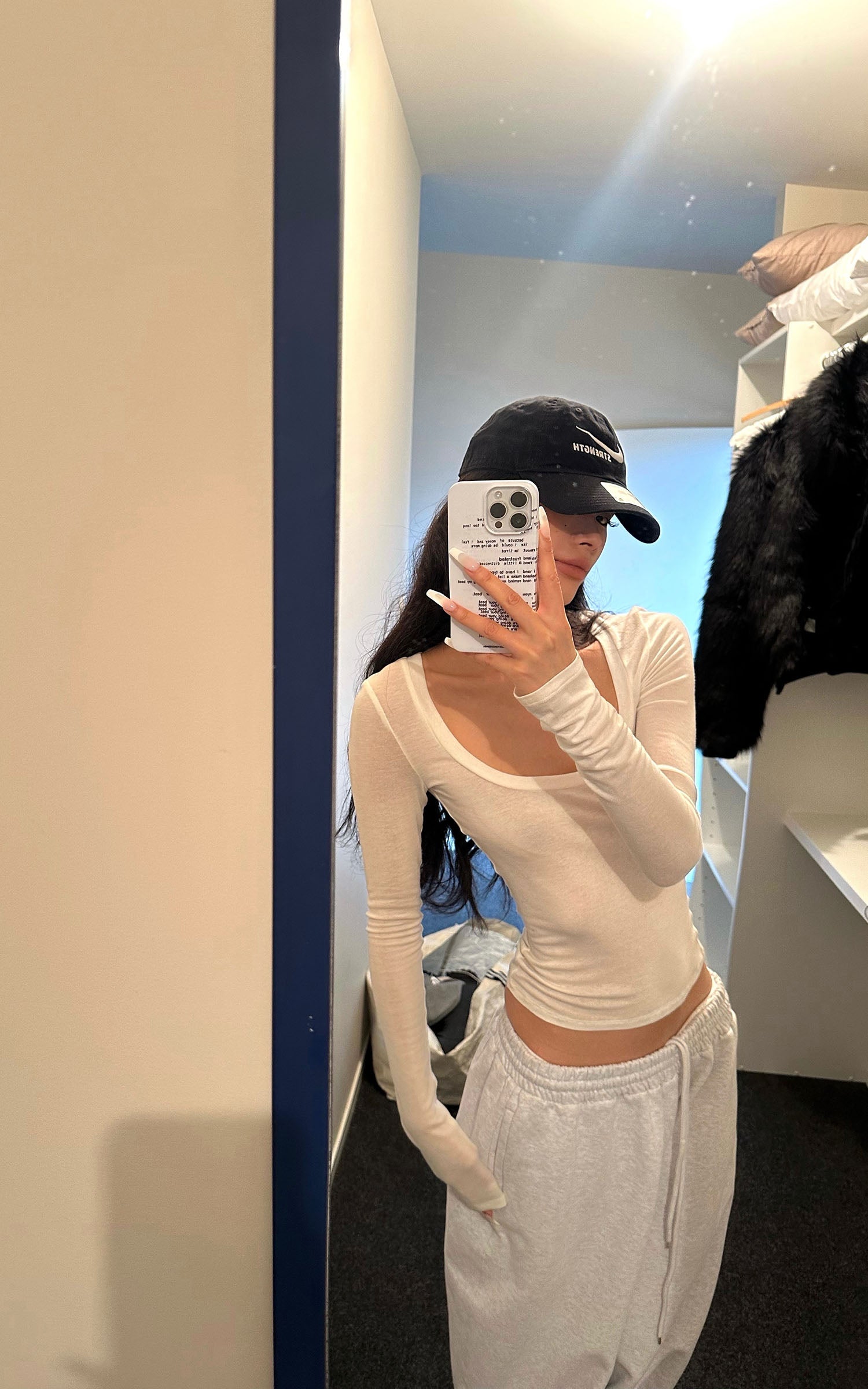 0122stepll クロップドインナー レイヤー ロングスリーブ Tシャツ