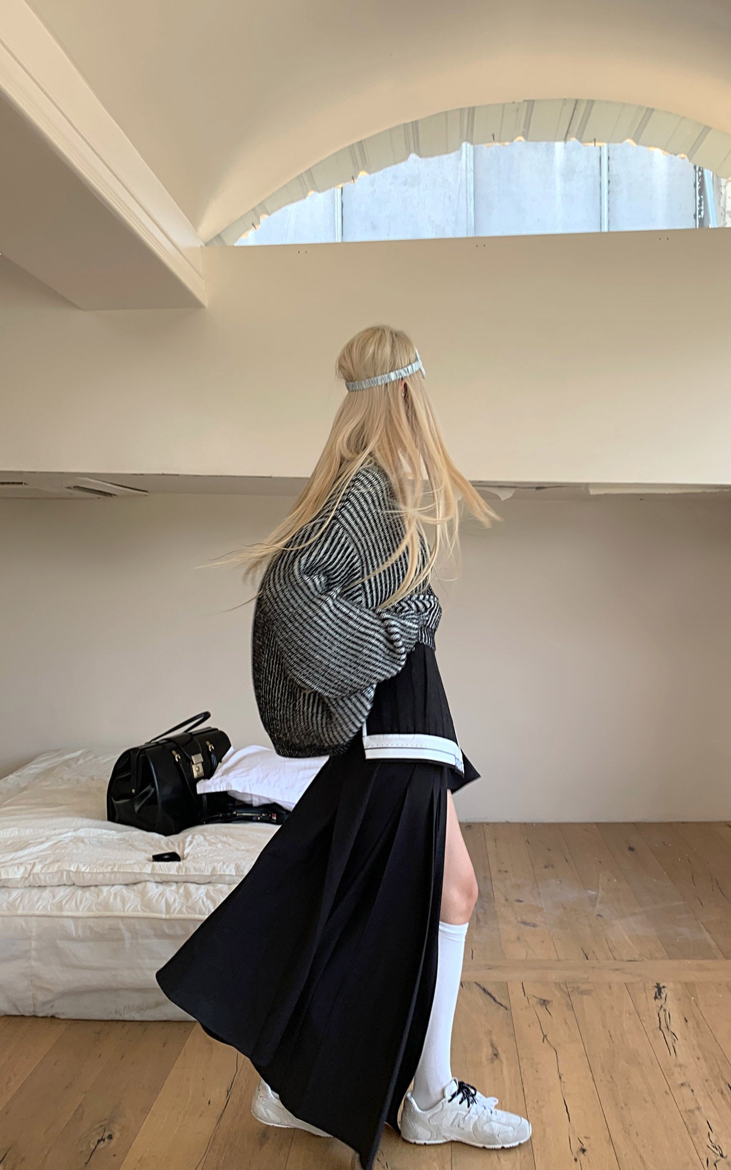 Rase le sol Oversized Striped Knit Sweater - PINKPARKS