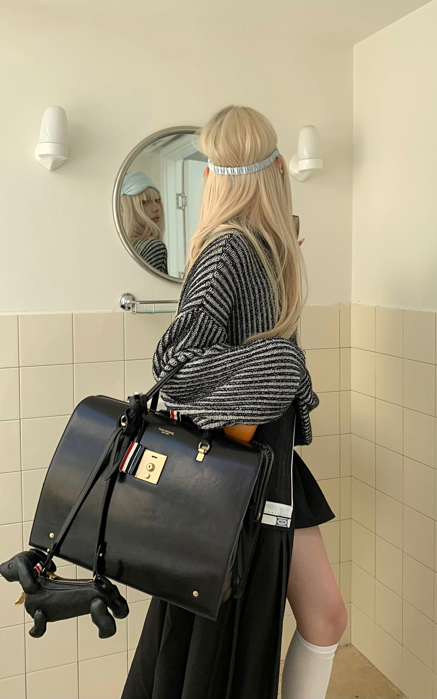 Rase le sol Oversized Striped Knit Sweater - PINKPARKS