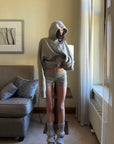WARDEN EDGE Oversized Hoodie & Shorts Set - Streetwear-Inspired Design - PINKPARKS