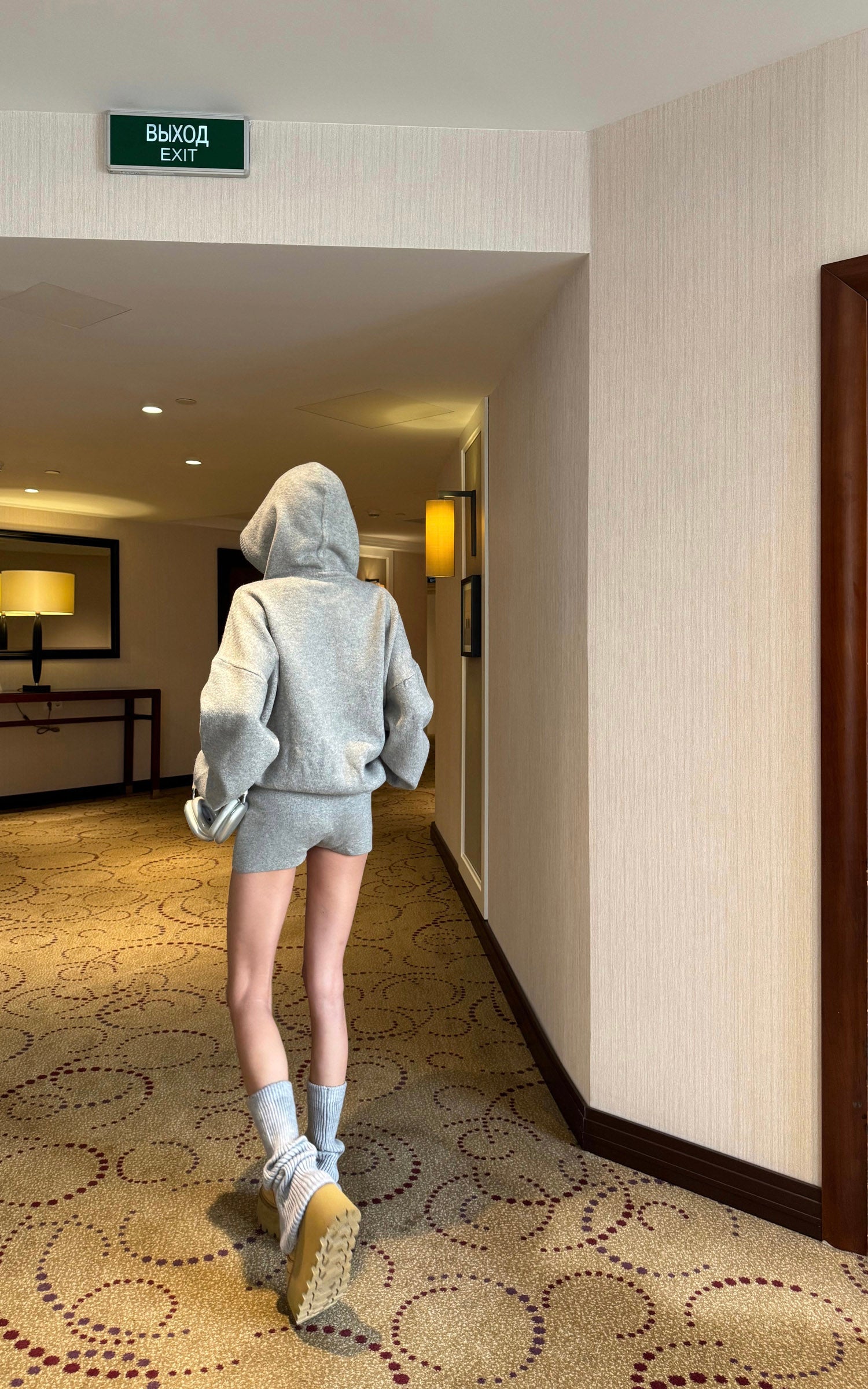 WARDEN EDGE Oversized Hoodie &amp; Shorts Set - Streetwear-Inspired Design - PINKPARKS