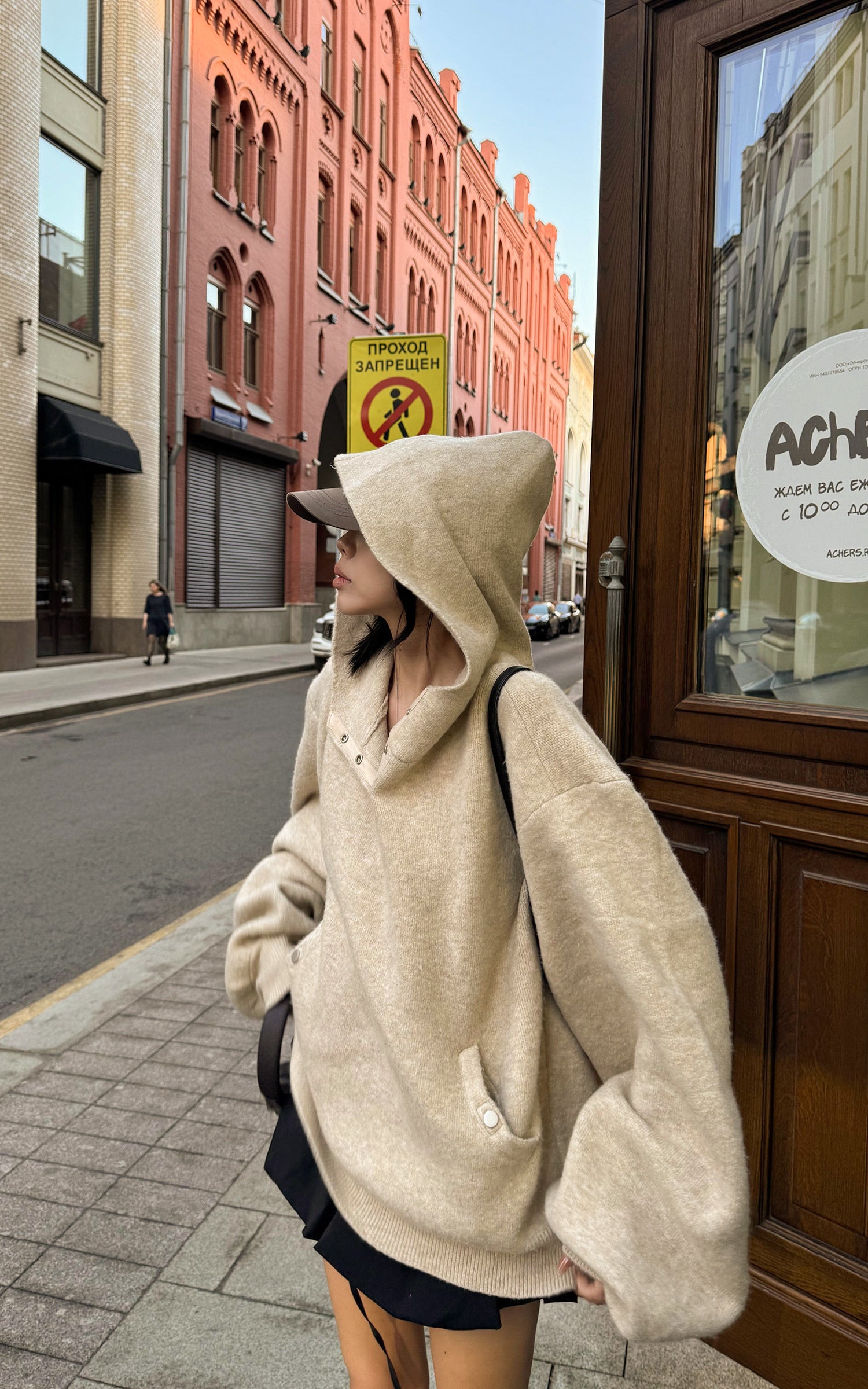 WARDEN EDGE Oversized Hooded Sweater - PINKPARKS