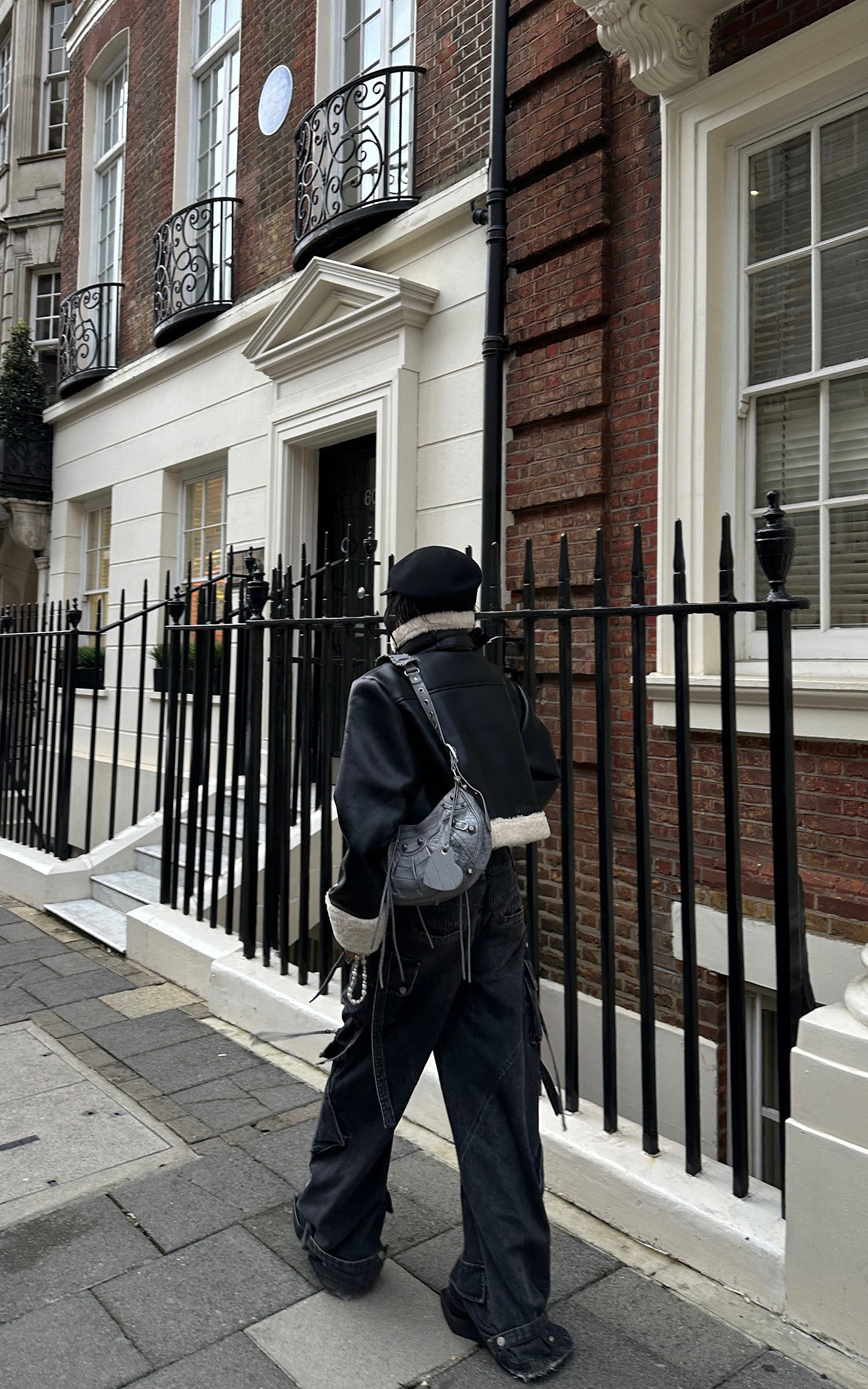 WARDEN EDGE フェイクシアリングレザージャケット