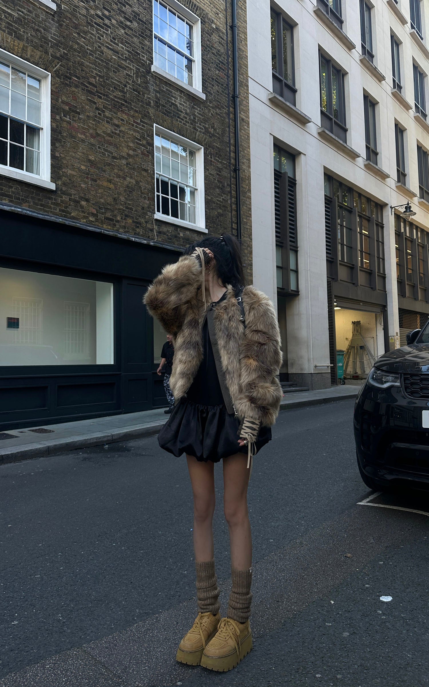 WARDEN EDGE Faux Fur Jacket with Suede and PU Leather Accents - PINKPARKS