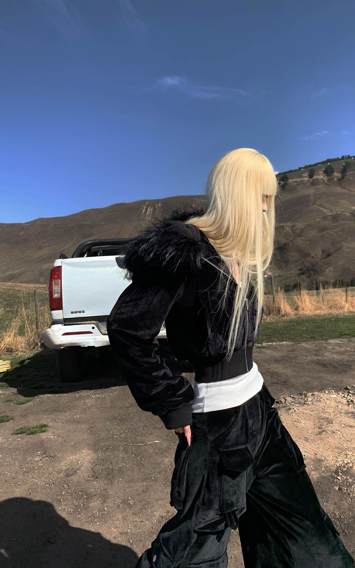 Rase le sol Velvet Jacket and Cargo Pants Set - PINKPARKS