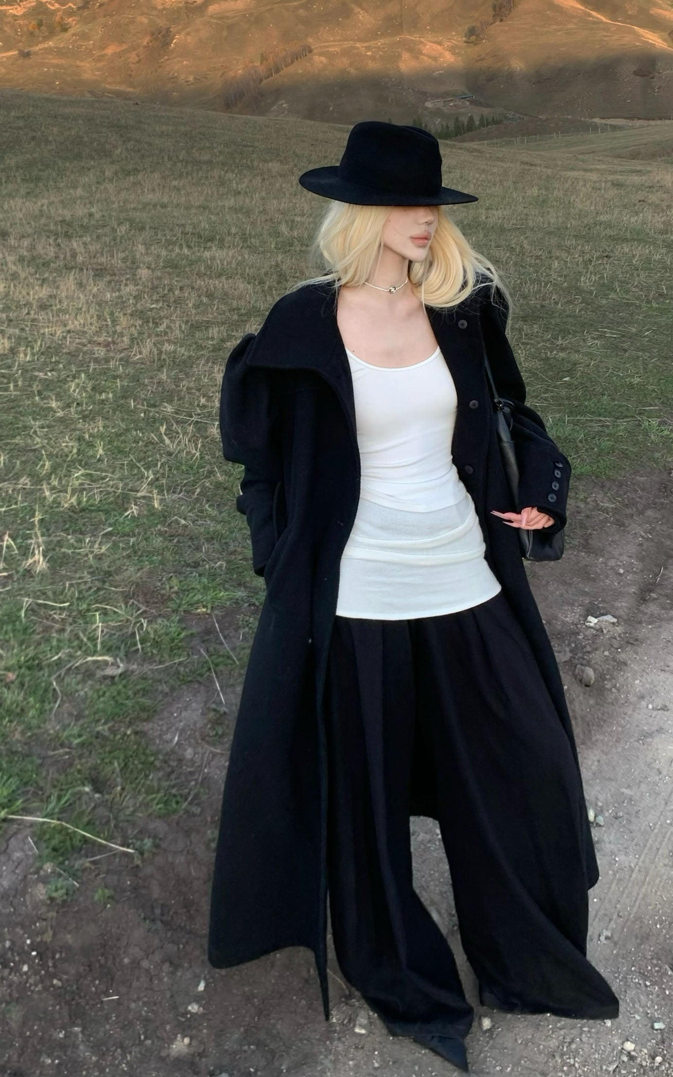 Rase le sol Wool Long Coat - PINKPARKS