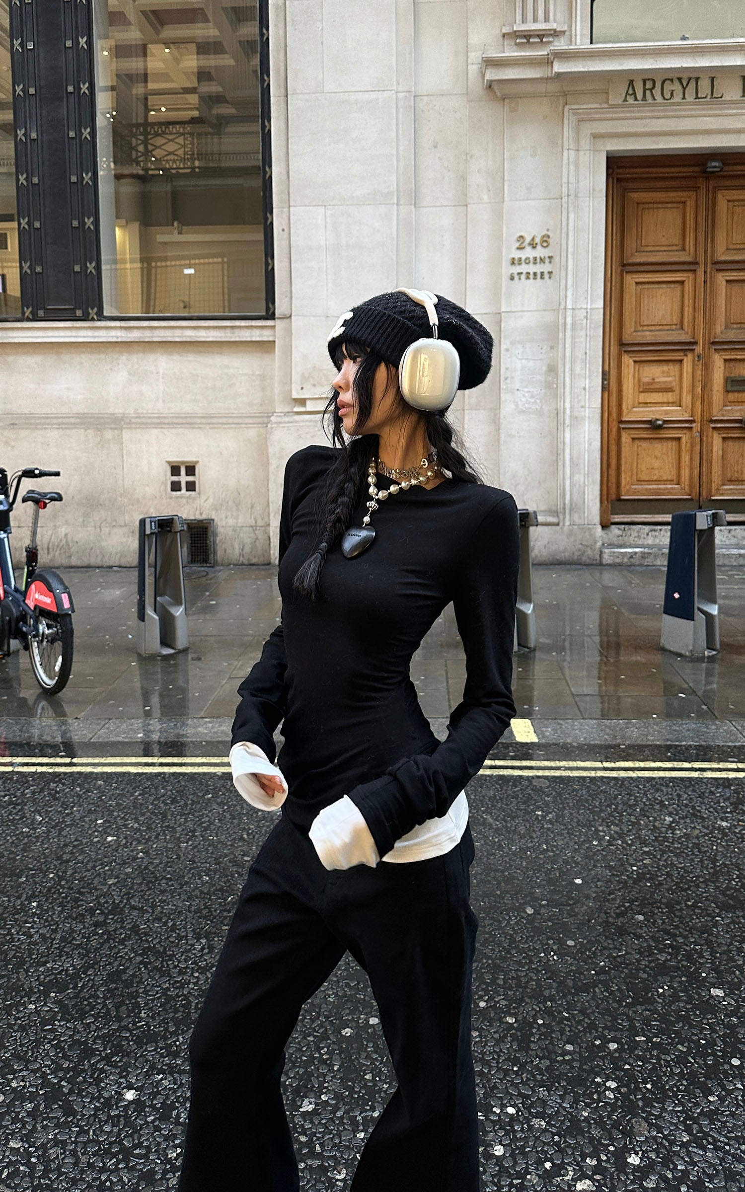 WARDEN EDGE Black Two-Layered Long Sleeve Top - PINKPARKS