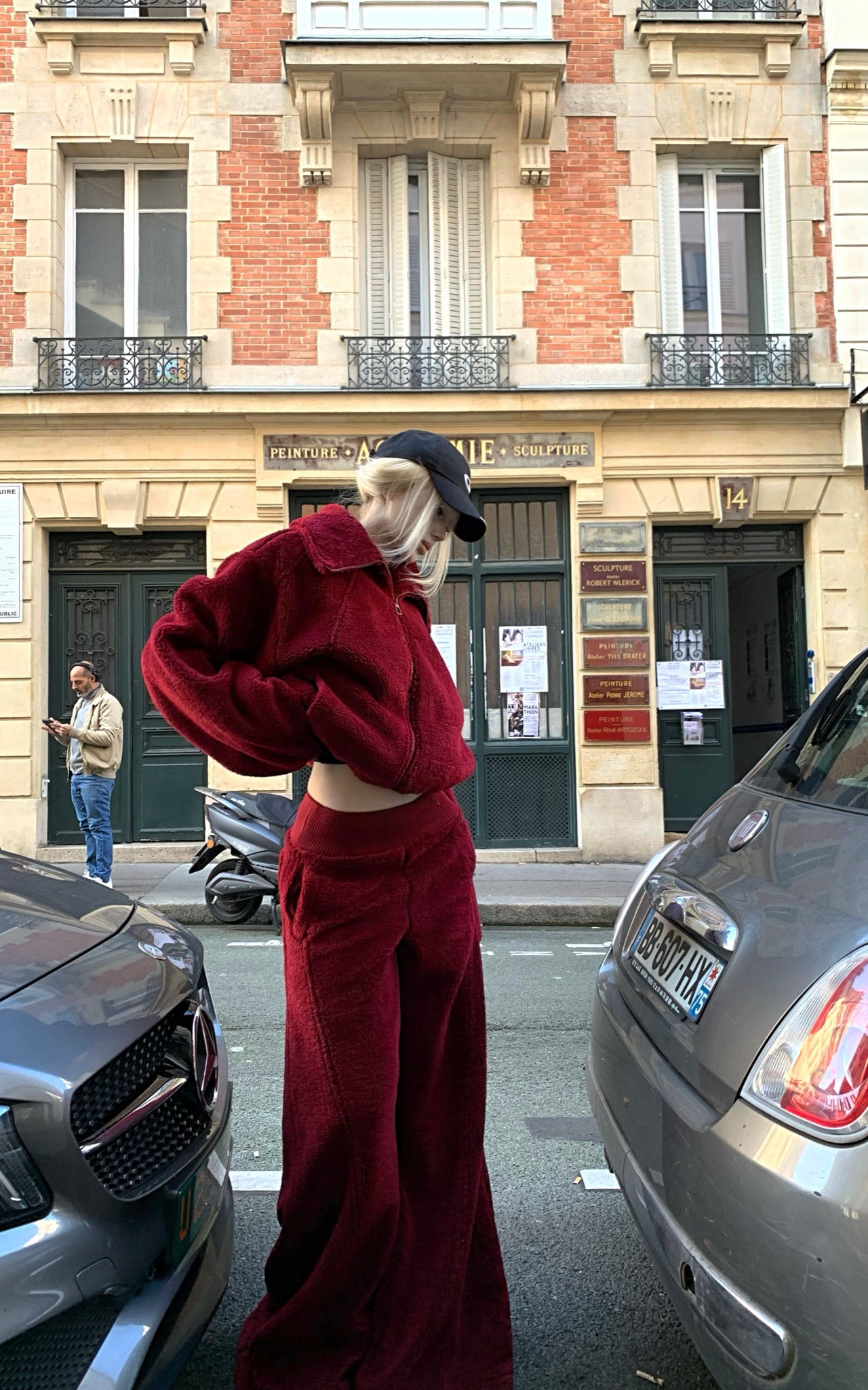 Rase le sol Oversized Red Fleece Lounge Set - PINKPARKS