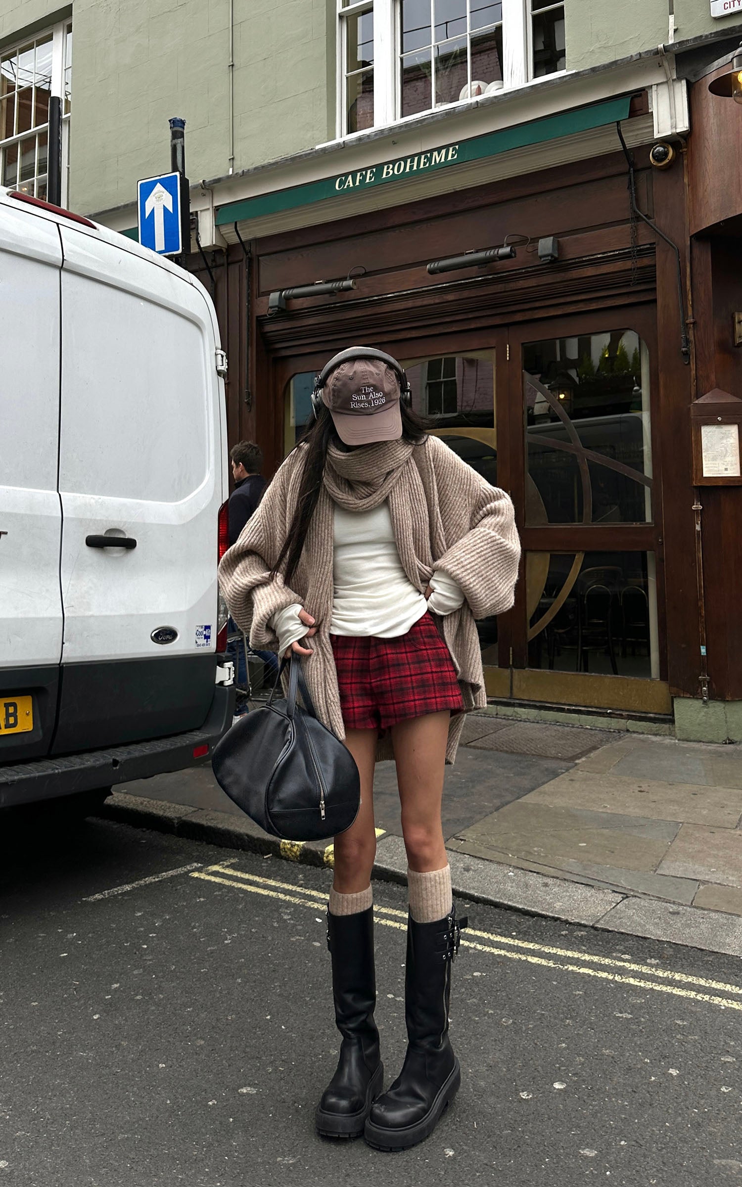 WARDEN EDGE Tartan Plaid Mini Shorts - PINKPARKS