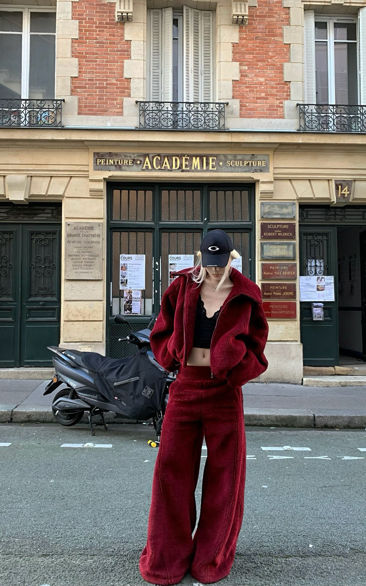 Rase le sol Oversized Red Fleece Lounge Set - PINKPARKS