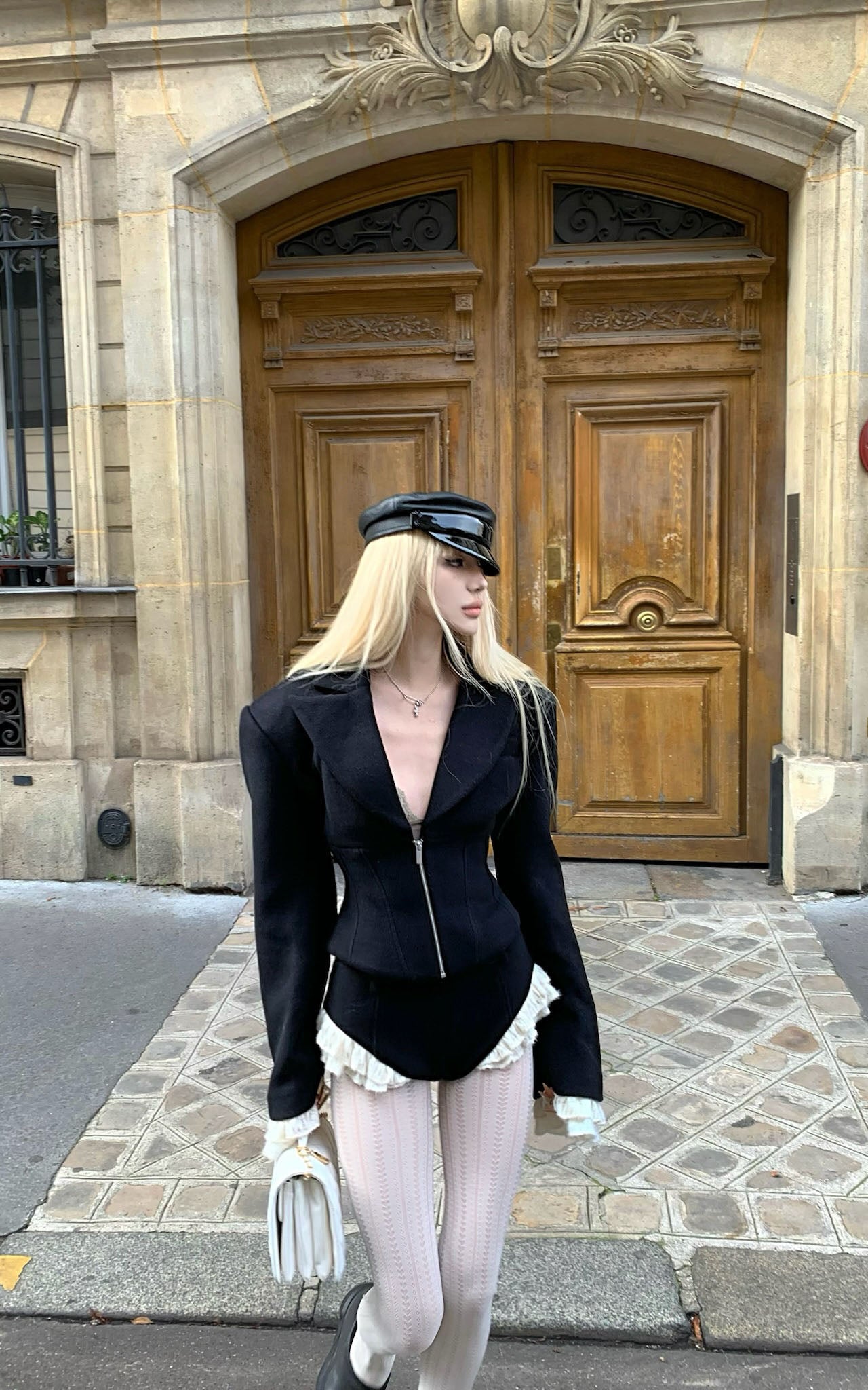 Rase le sol Waist-Tied Wool Blazer & Shorts Set - PINKPARKS