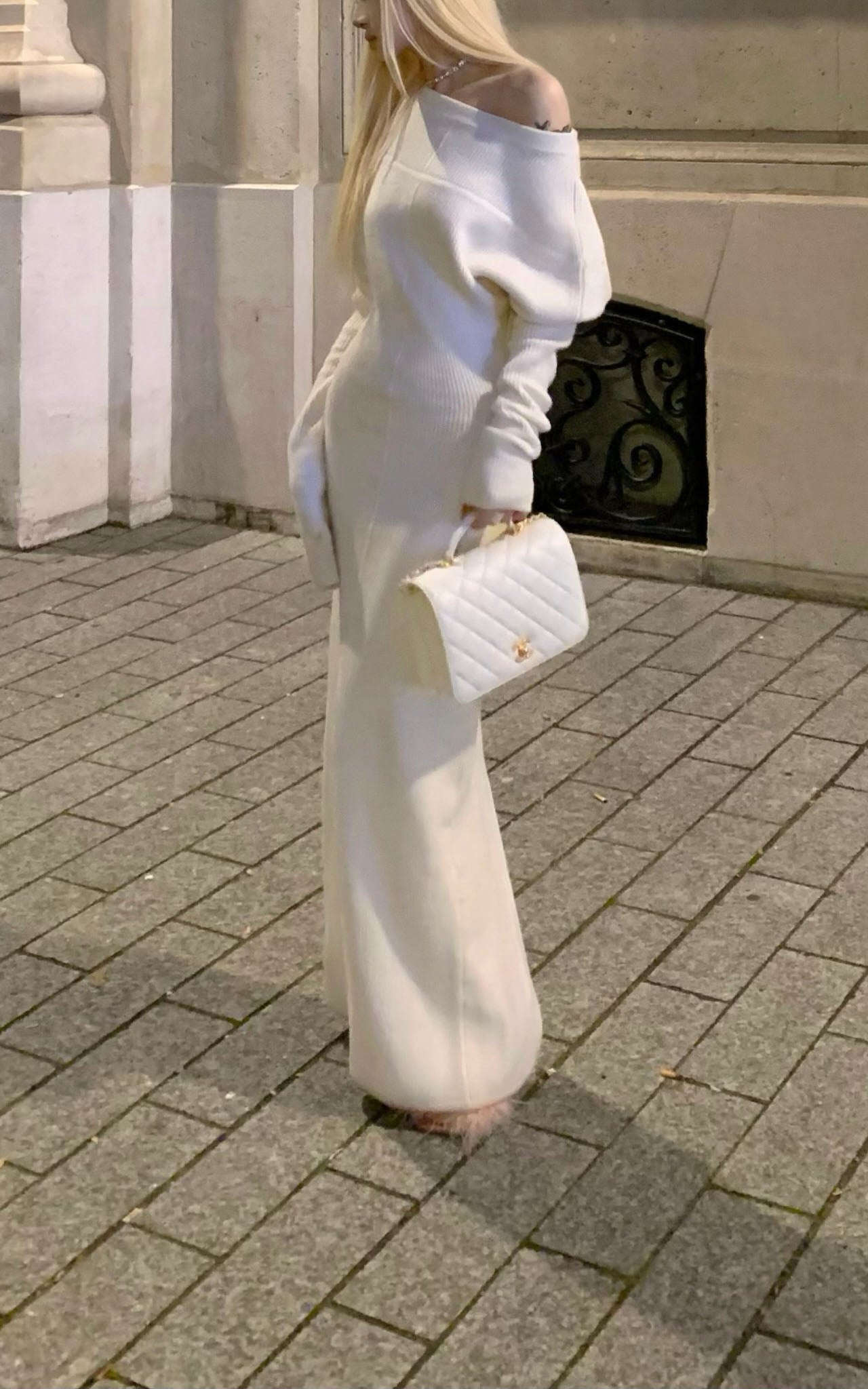 Rase le sol 非対称オフショルダーニットドレス