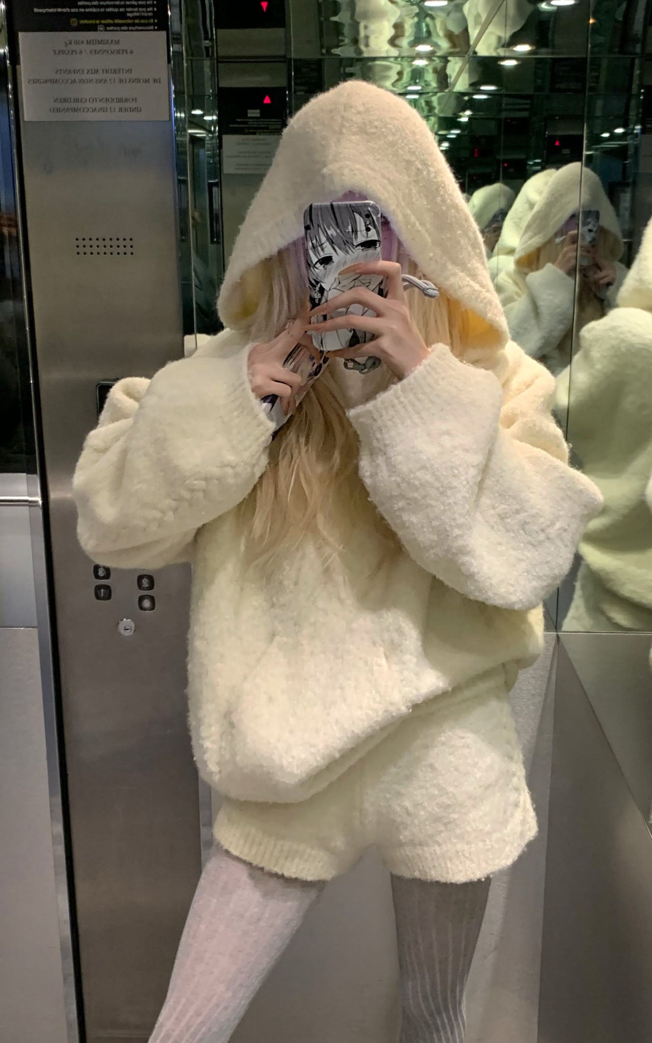 Rase le sol Oversized Fuzzy Hoodie Set - PINKPARKS