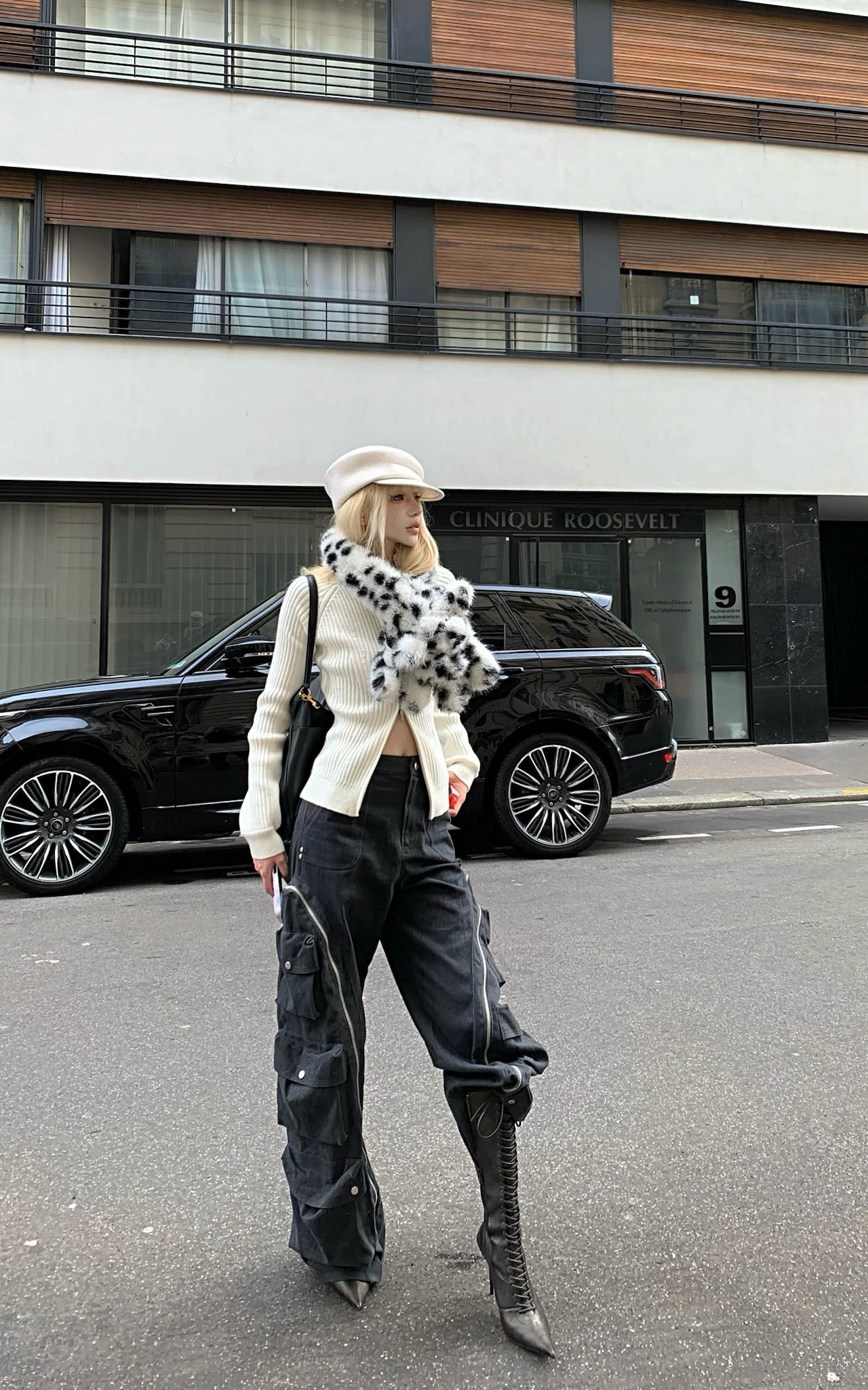 Rase le sol Utility Pocket Wide-Leg Cargo Pants - PINKPARKS