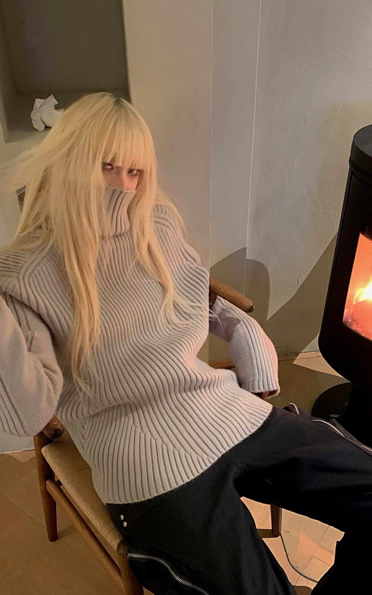 Rase le sol Ribbed High-Neck Sweater - PINKPARKS