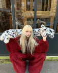 Rase le sol Oversized Red Fleece Lounge Set - PINKPARKS