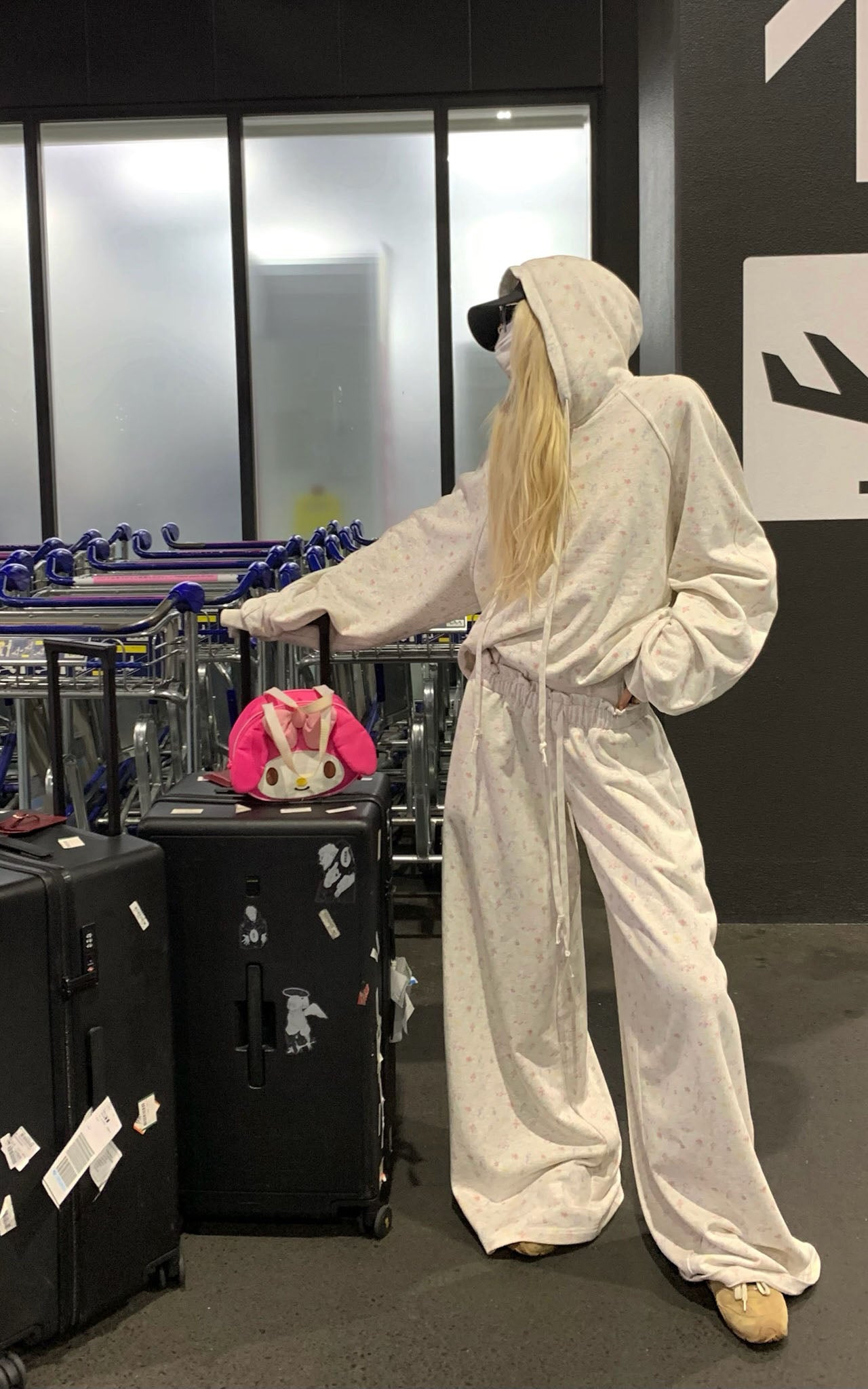 Rase le Sol Hoodie and Wide-Leg Pants Set - PINKPARKS