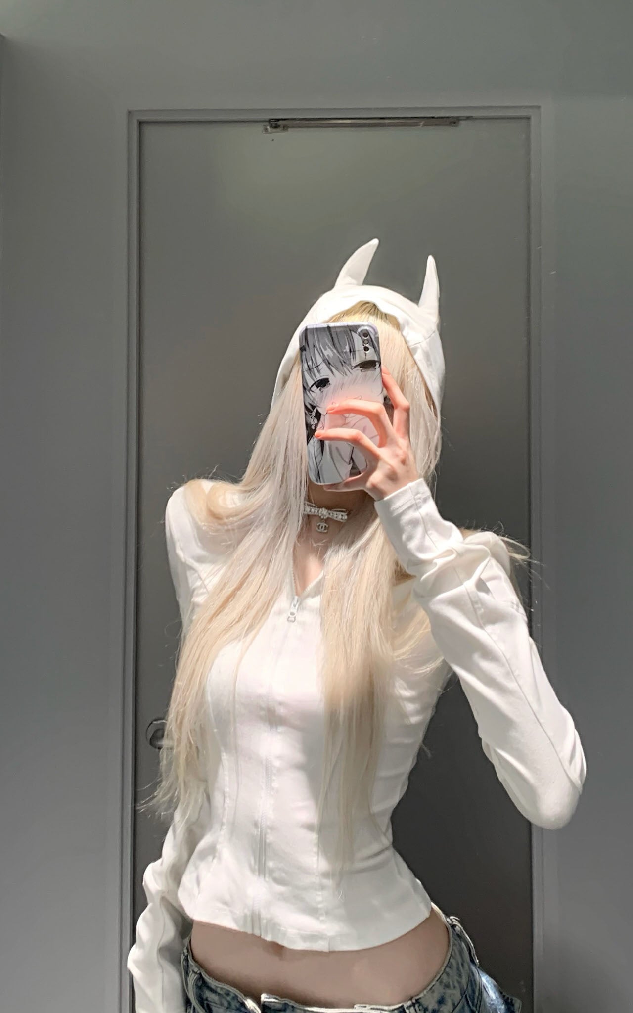 Rase le sol Devil Horn Fitted Hoodie - PINKPARKS