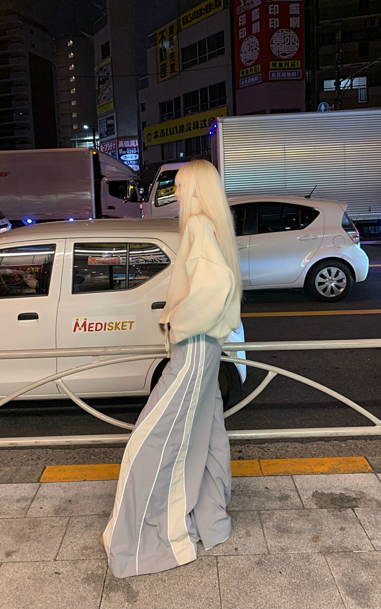 Rase le sol High-Waisted Colorblock Wide-Leg Pants - PINKPARKS