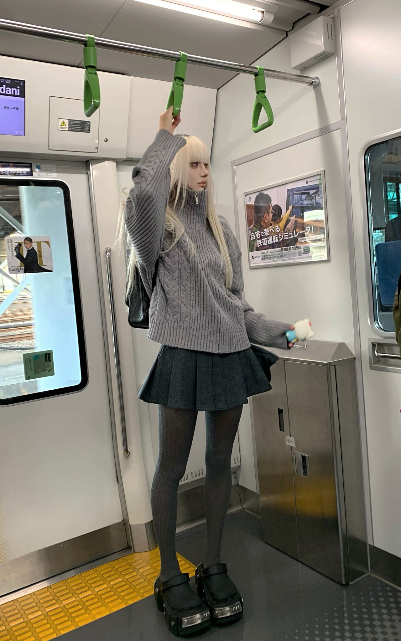 Rase le sol ハイネックケーブルニットセーター