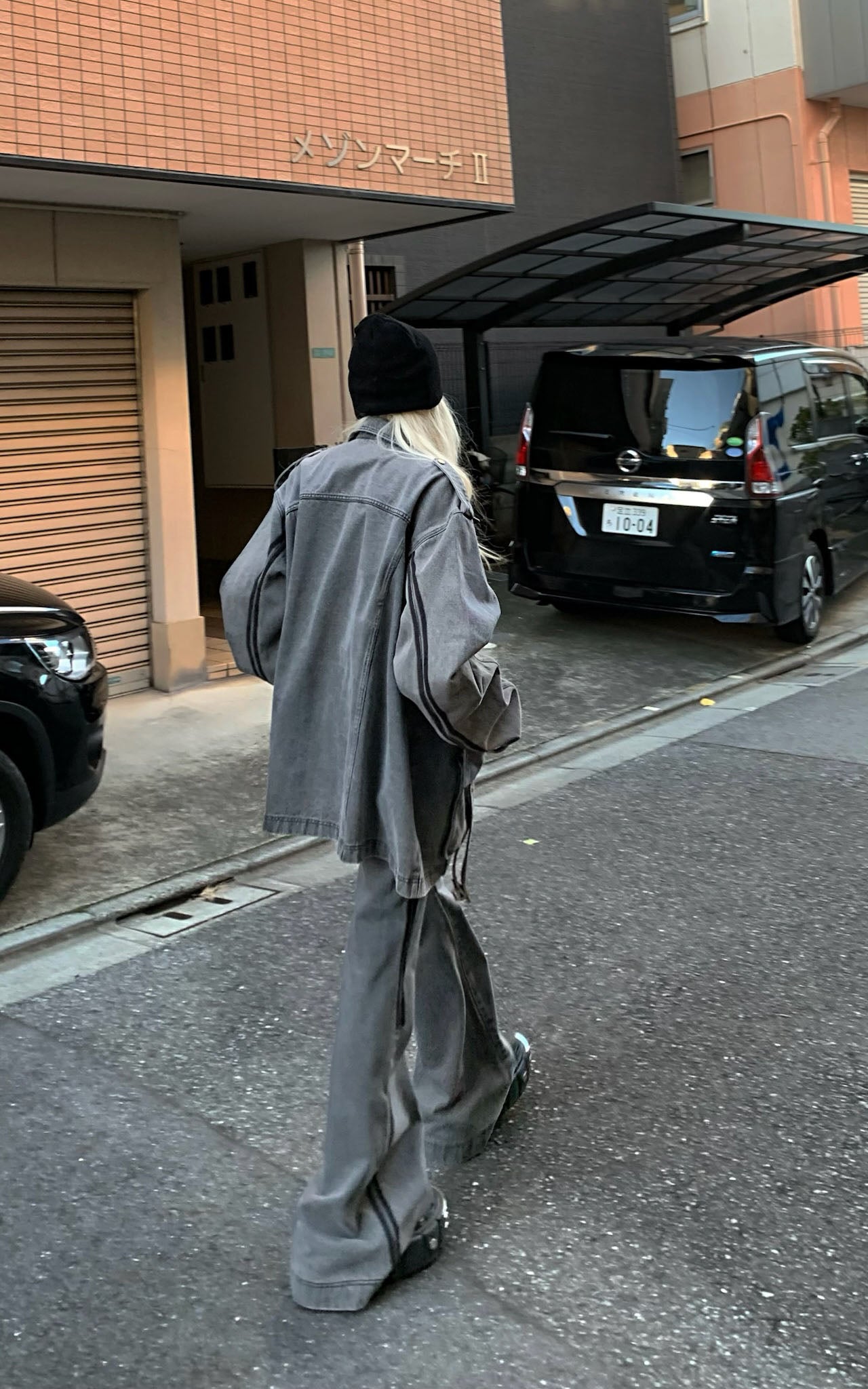 Rase le sol Washed Denim Utility Jacket - PINKPARKS