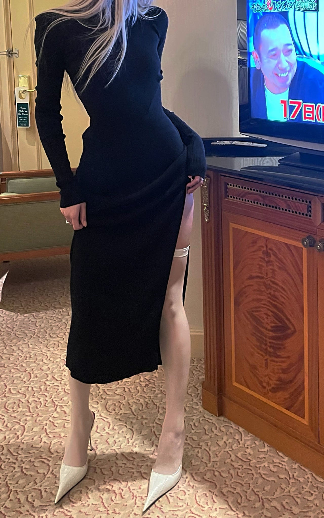 Rase le sol High Neck Cutout Bodycon Dress - PINKPARKS